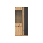Vitrina BERGEN OCN-28432, stejar artisan/negru mat