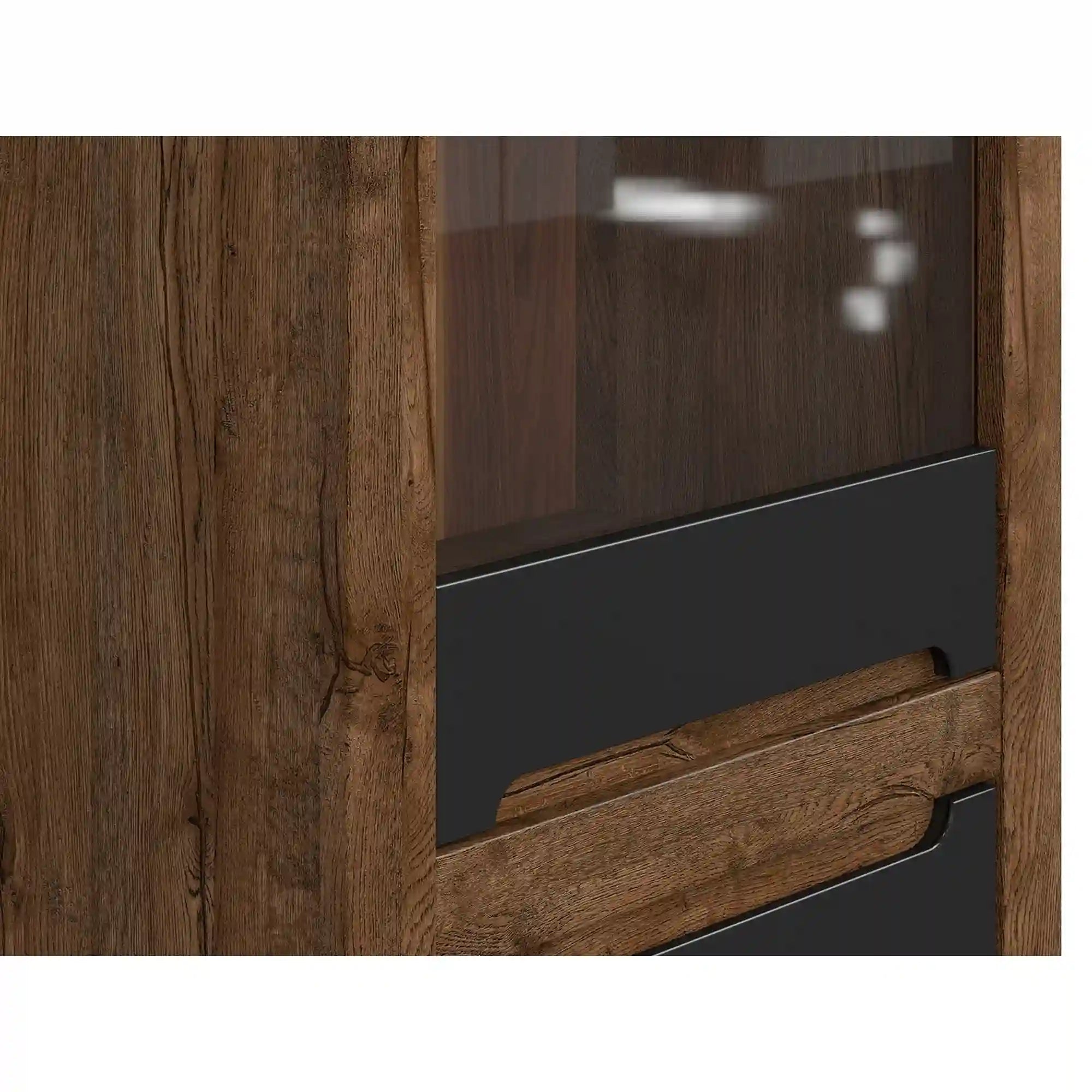 Vitrina BERGEN OCN-28434, stejar/negru