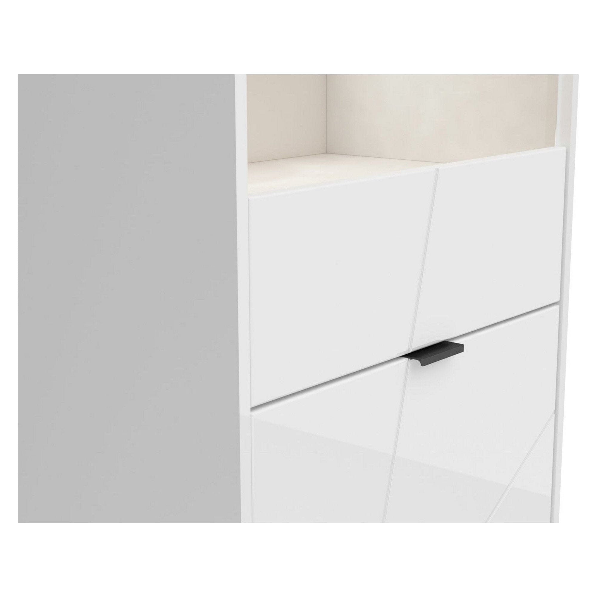 Vitrina BERGEN OCN-28449, alb lucios