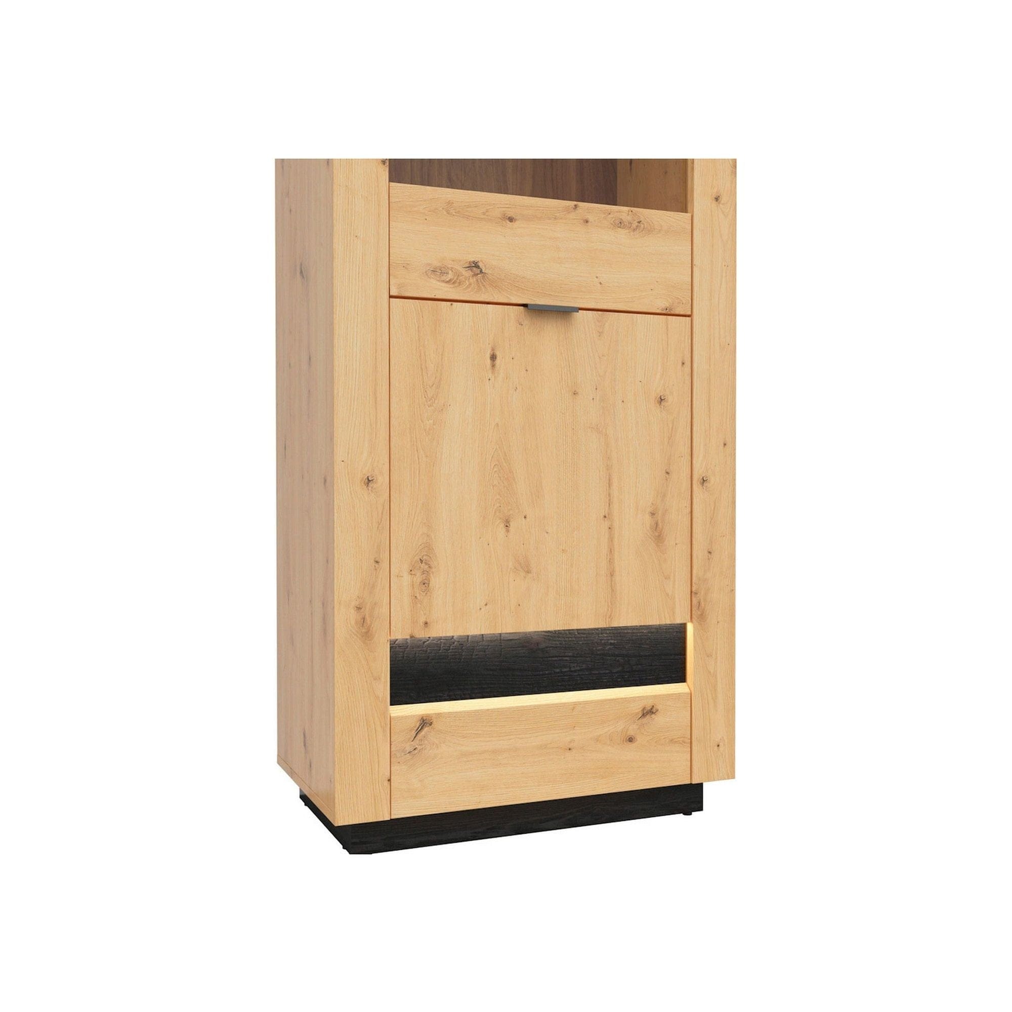 Vitrina BERGEN OCN-28450, stejar artisan/negru mat