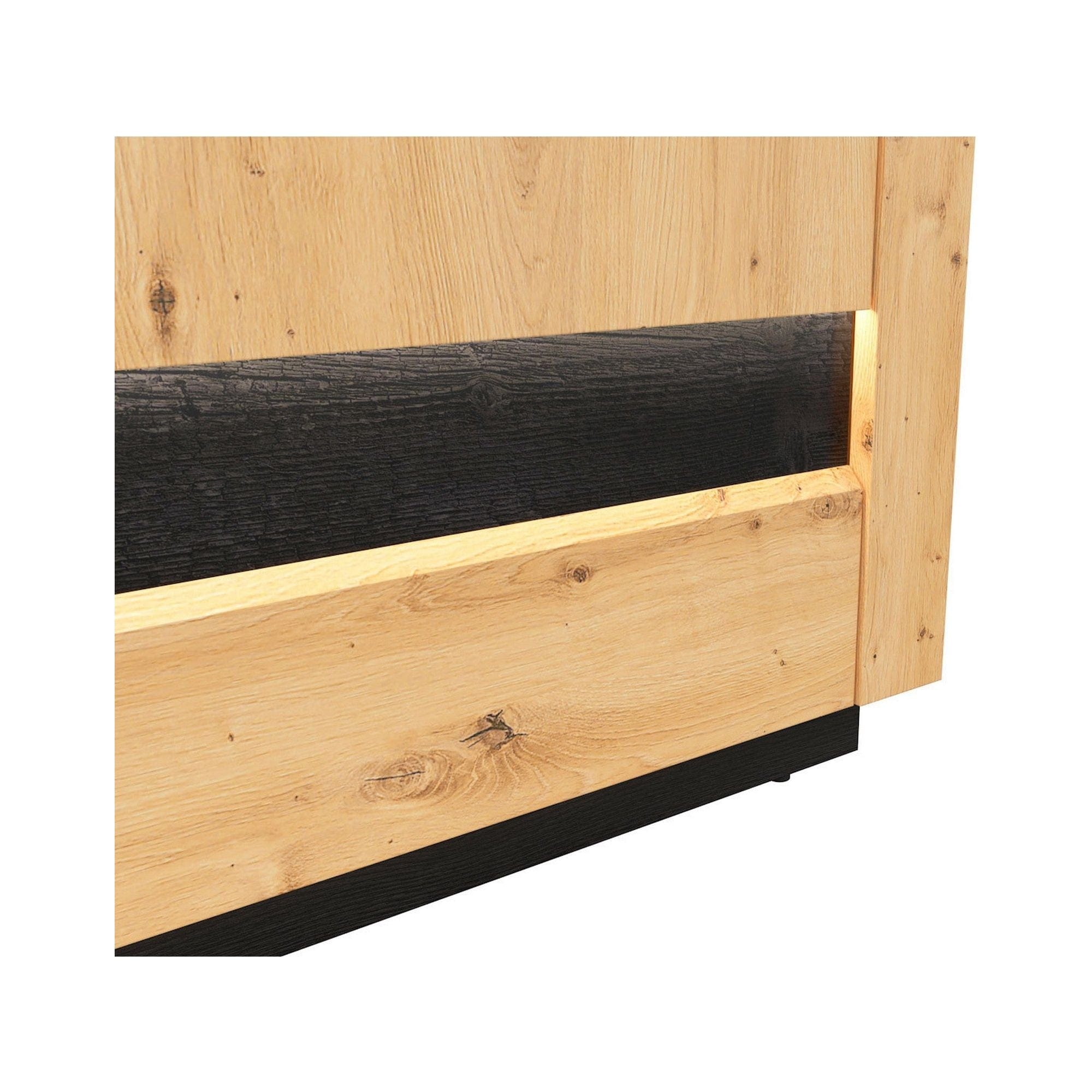 Vitrina BERGEN OCN-28450, stejar artisan/negru mat