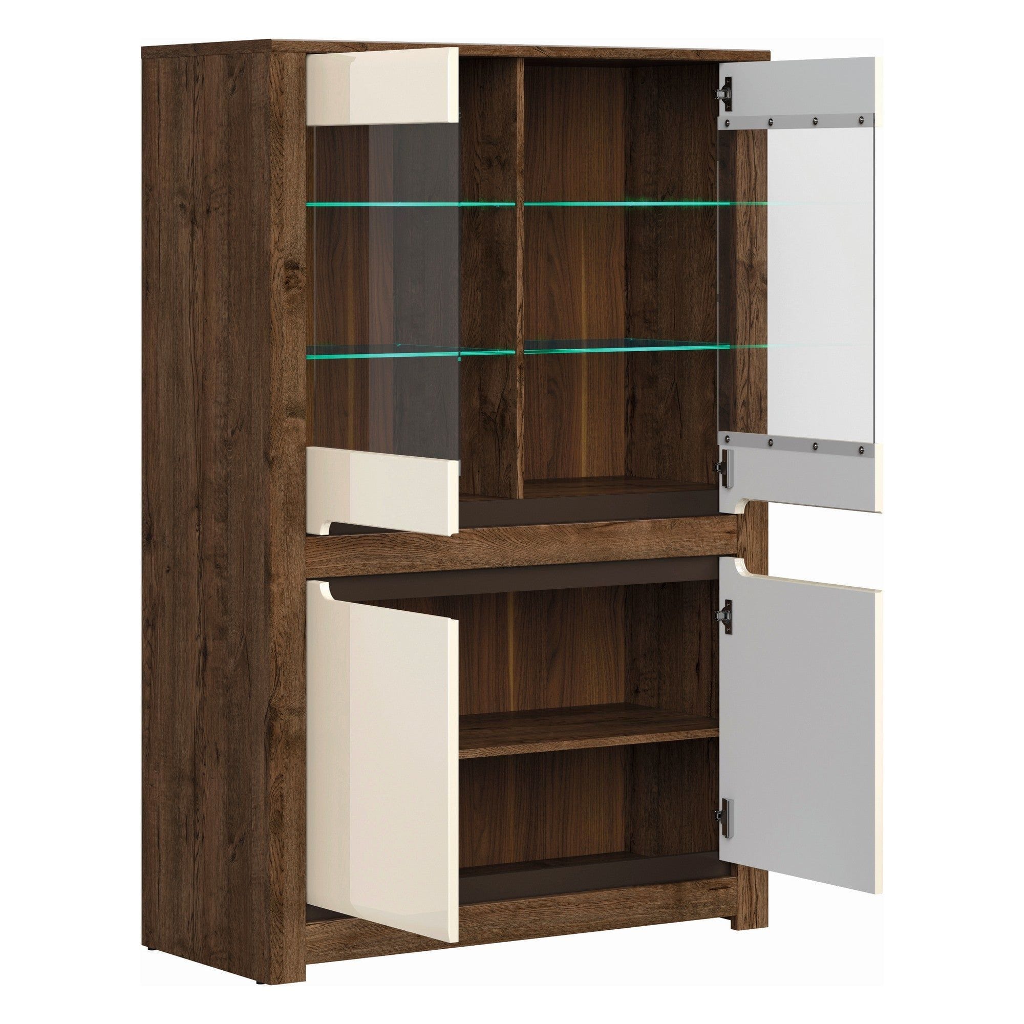 Vitrina BERGEN OCN-28465, bej/stejar inchis