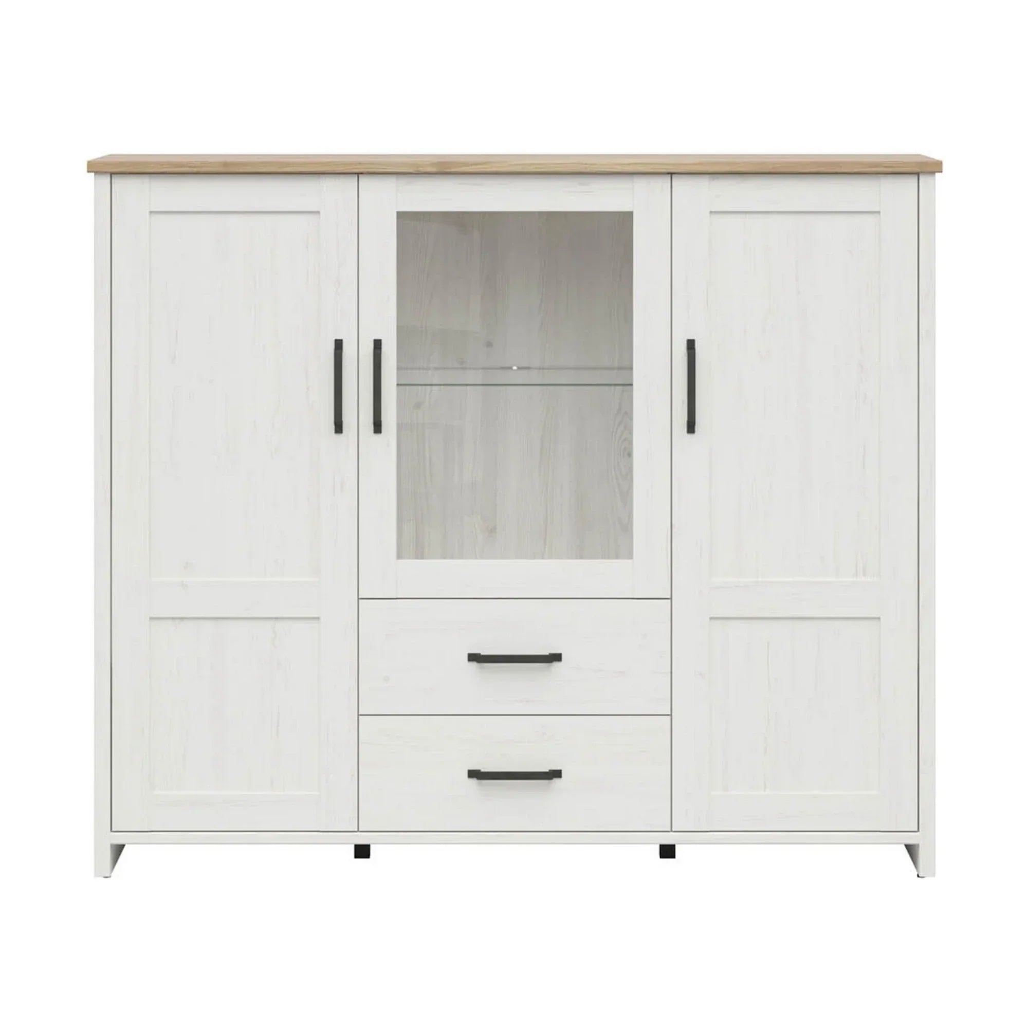 Vitrina BERGEN OCN-28468, alb/stejar