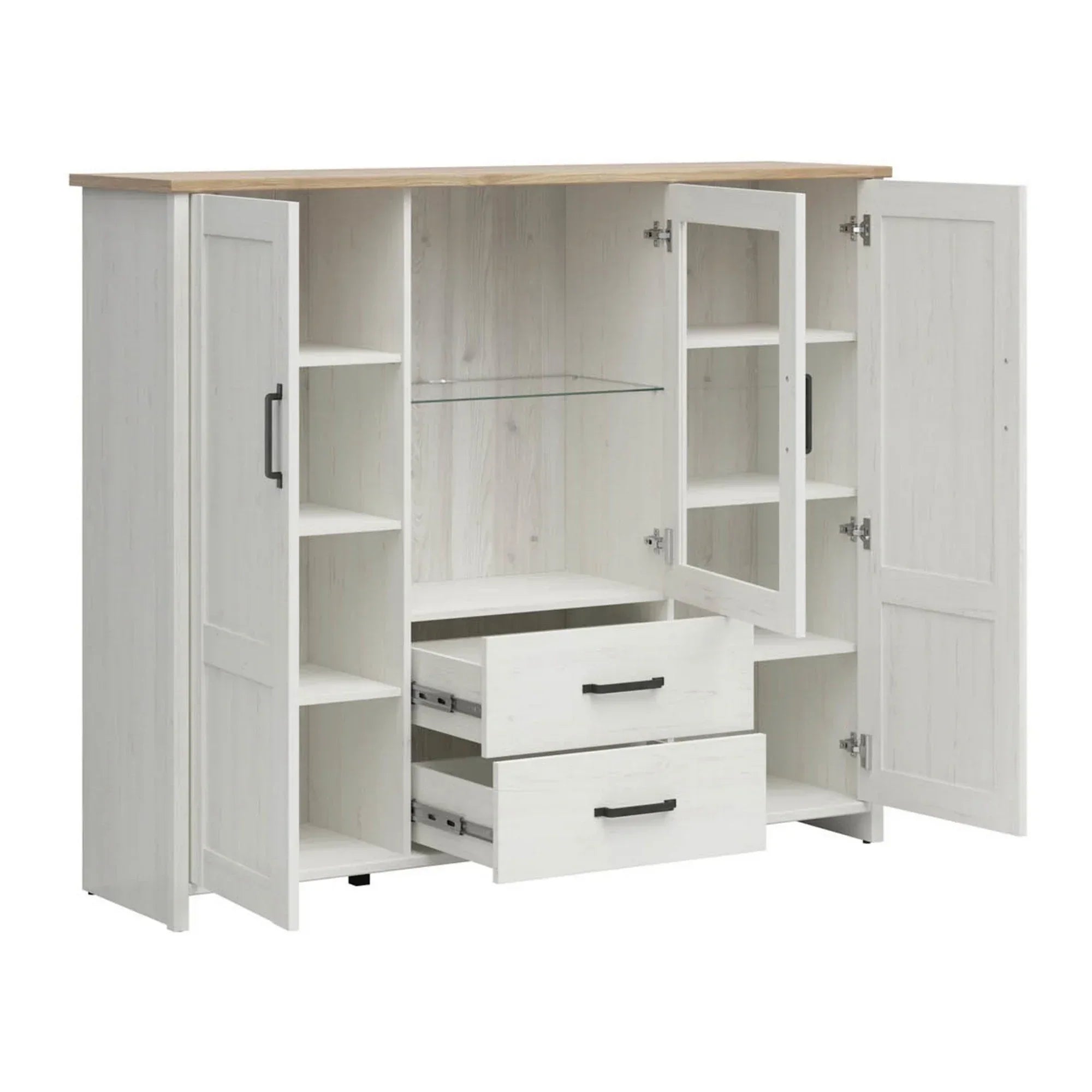 Vitrina BERGEN OCN-28468, alb/stejar