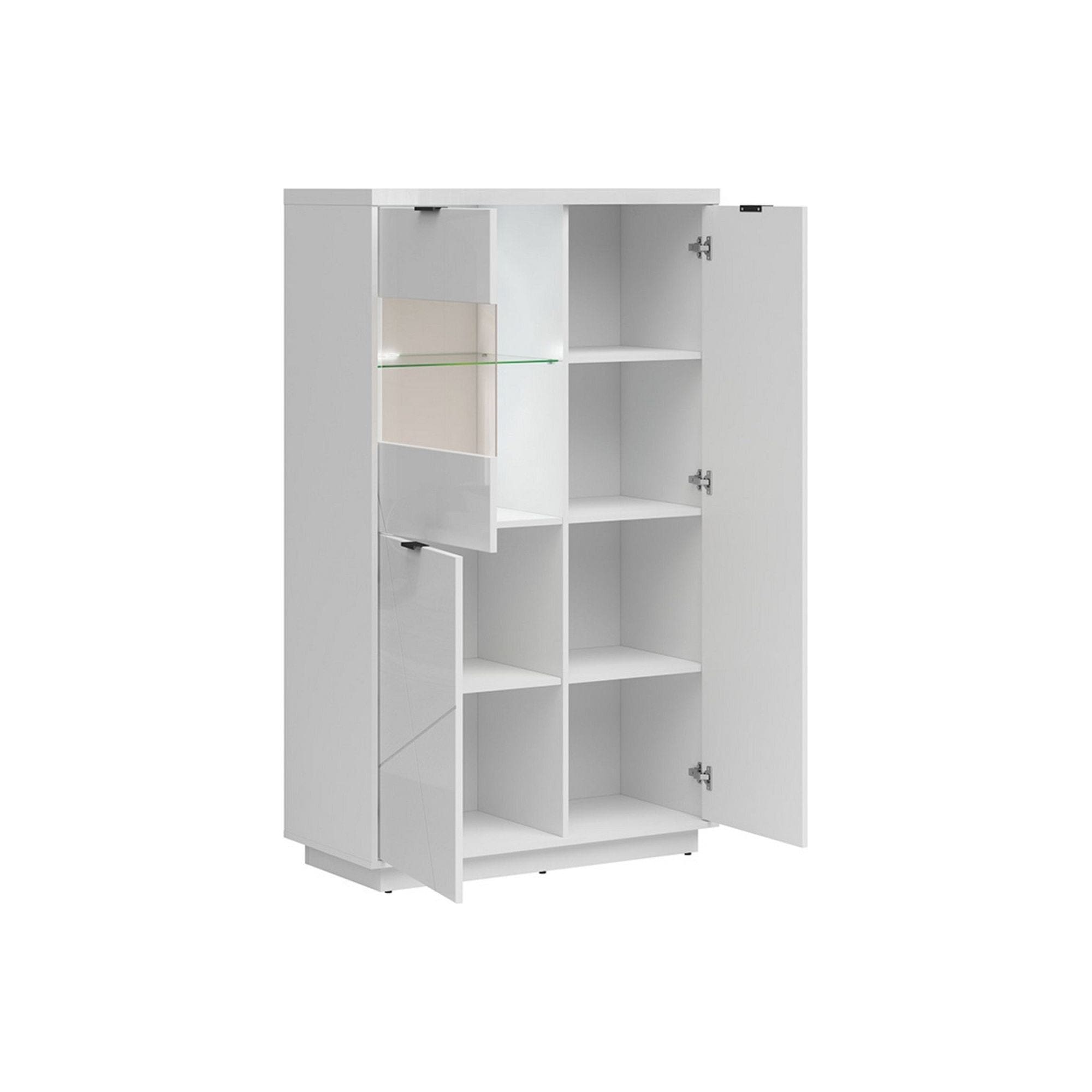 Vitrina BERGEN OCN-28470, alb lucios