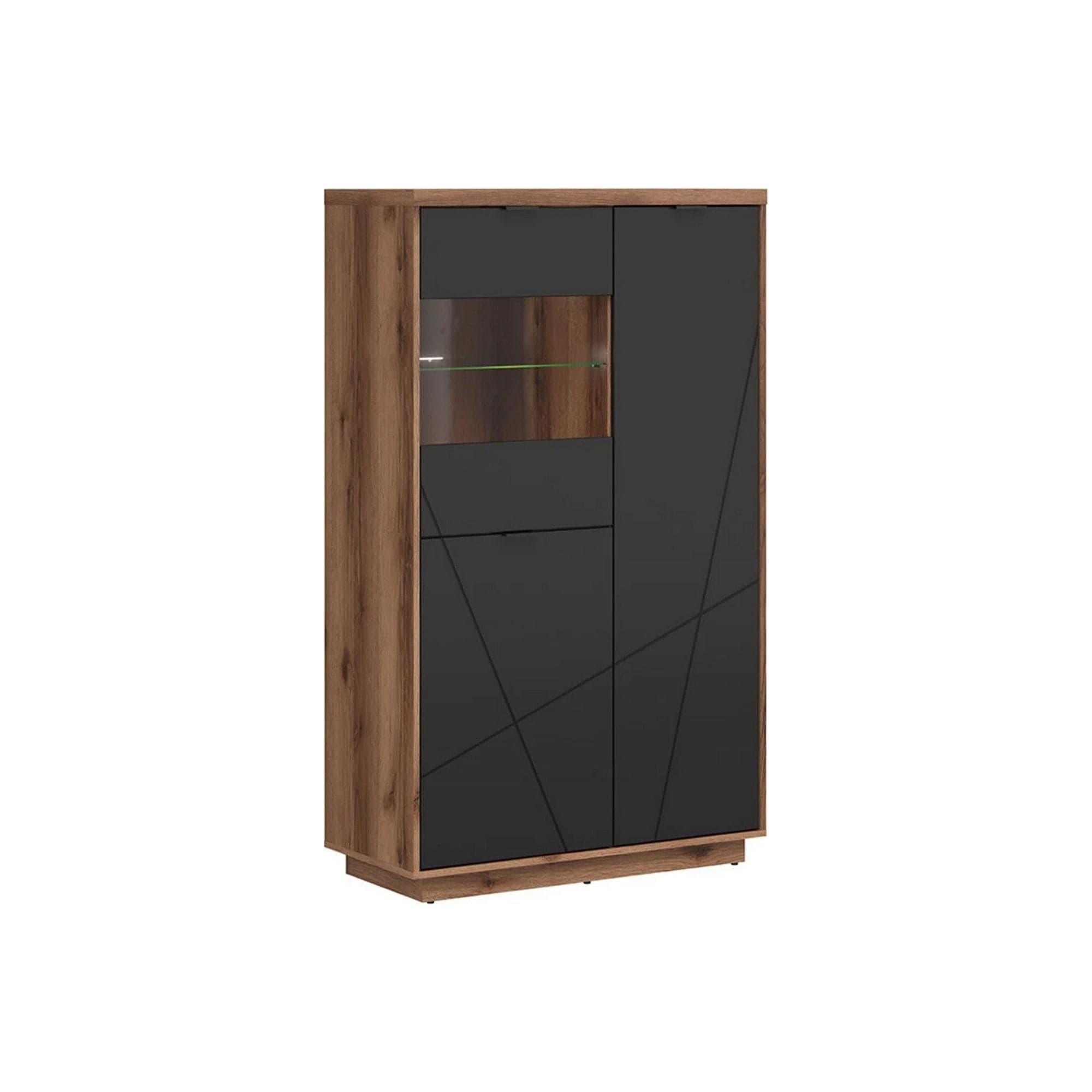 Vitrina BERGEN OCN-28472, nuc/negru mat