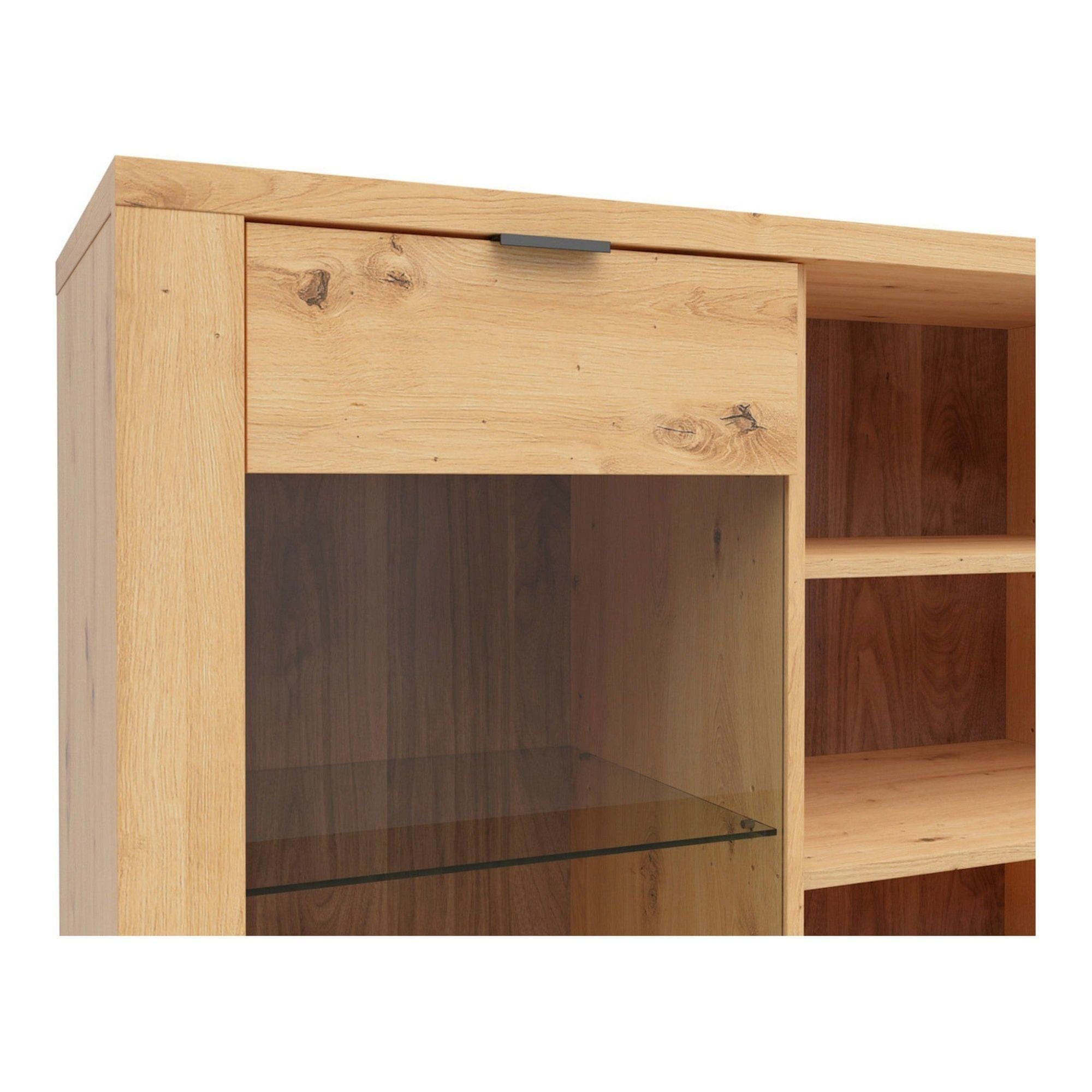 Vitrina BERGEN OCN-28488, stejar artisan/negru