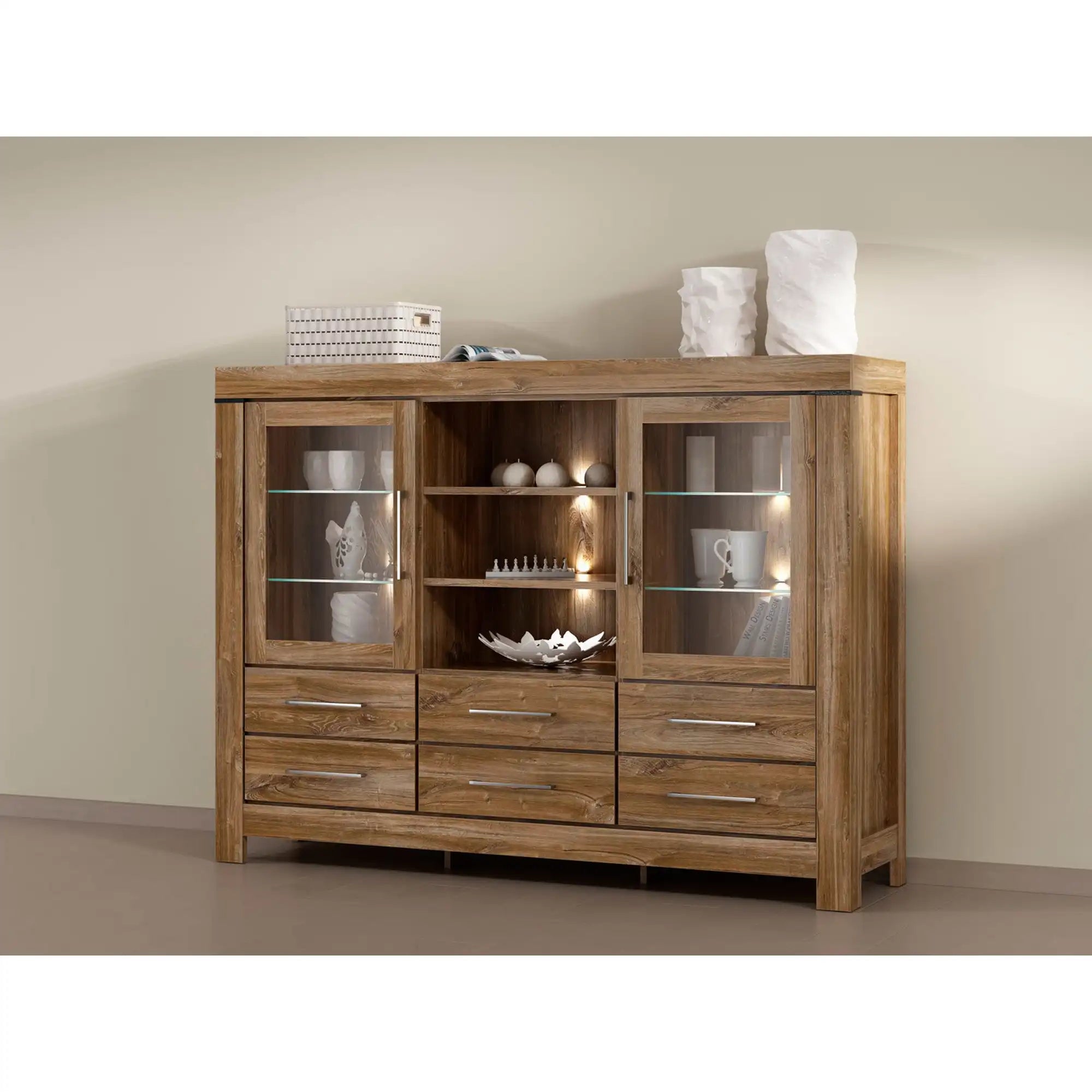 Vitrina BERGEN OCN-28491, stejar stirling