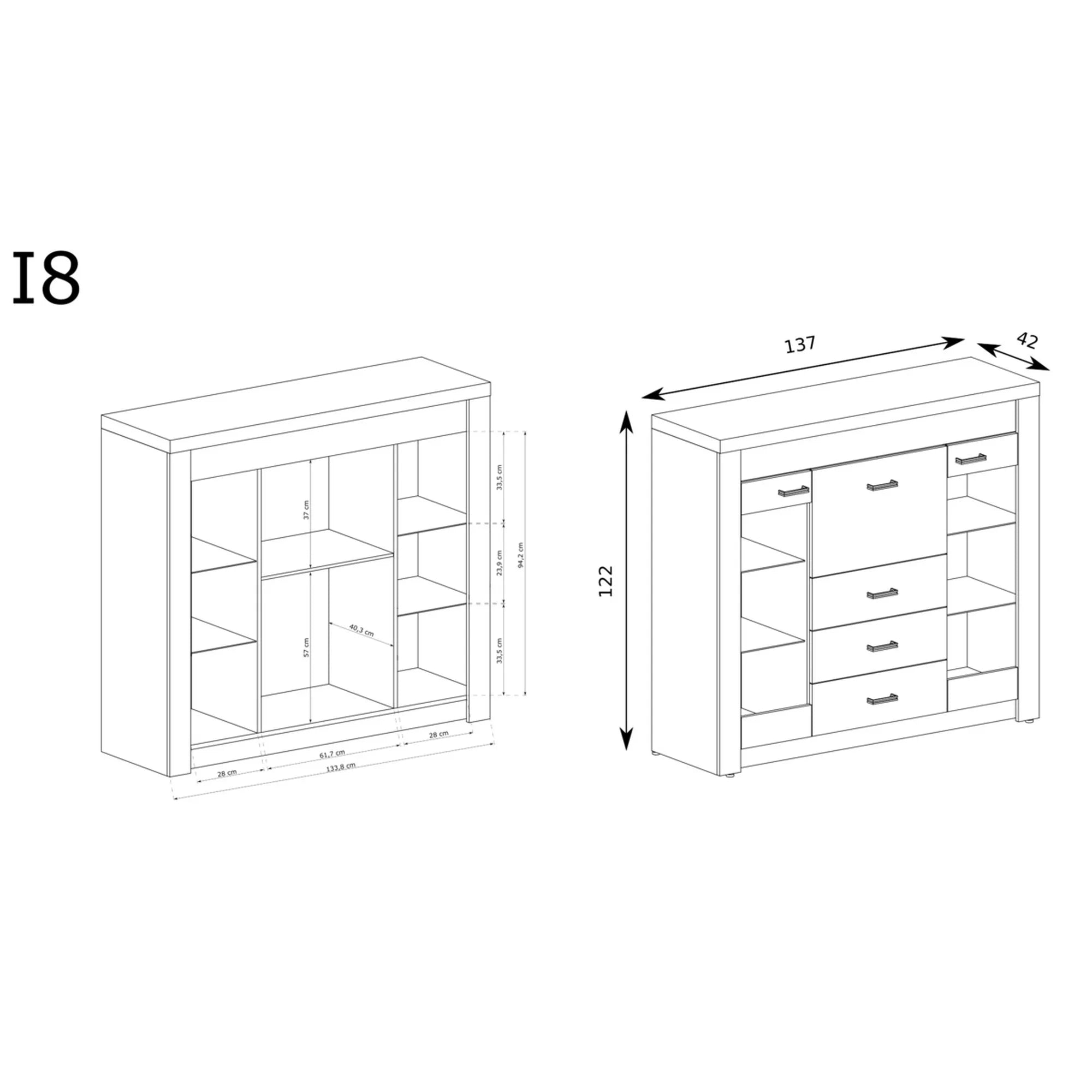 Vitrina HOUSTON OCN-35823, frasin inchis