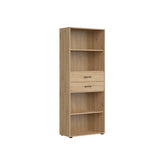 Biblioteca SPACE OFFICE, stejar artisan, PAL laminat, cu 2 sertare, 80x37x203 cm