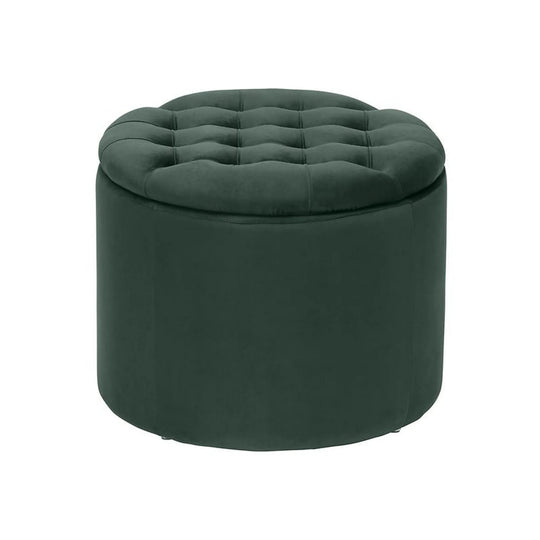 Taburet LEXA, stofa catifelata verde, 50x50x40 cm