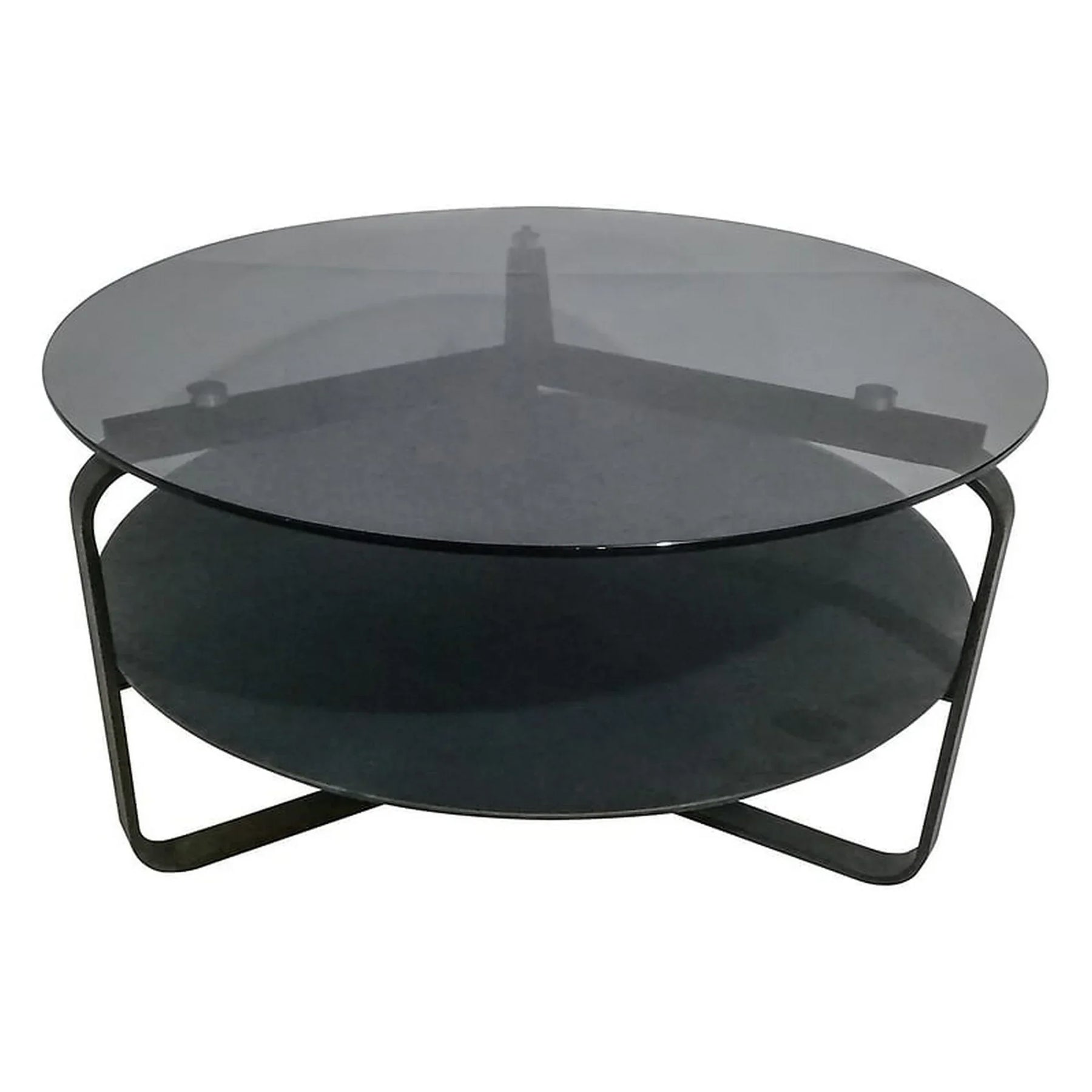 Masuta cafea DONNA, negru, sticla securizata/metal, 80x80x44 cm