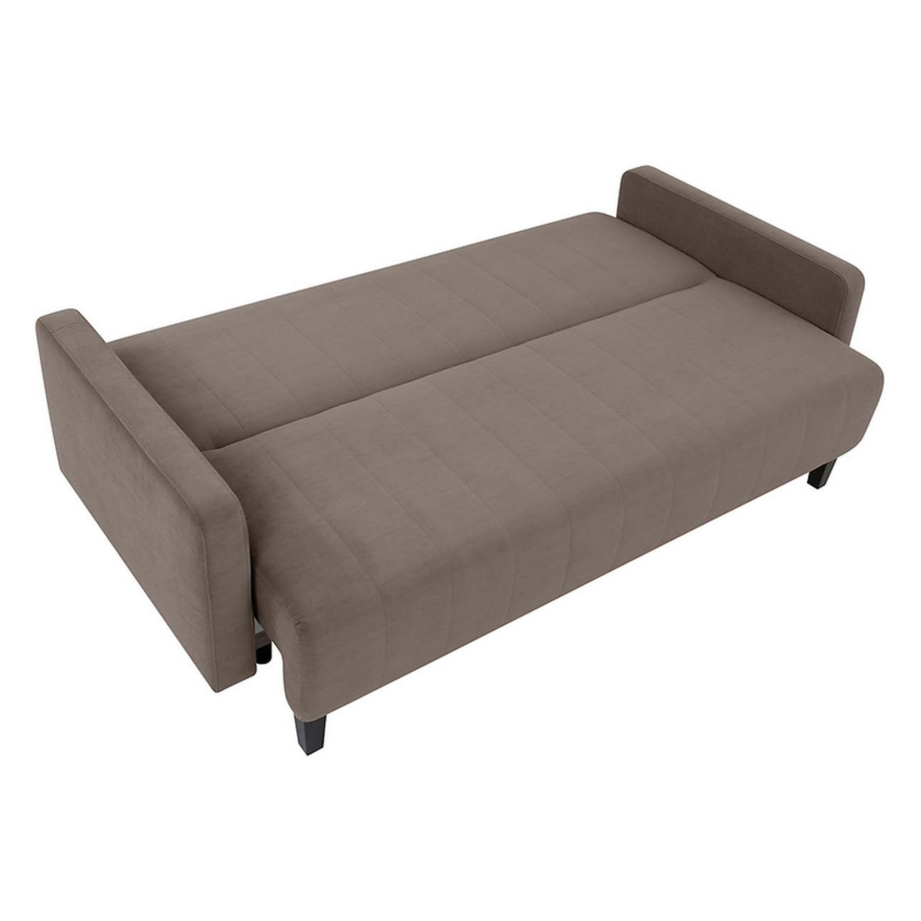 Canapea extensibila MARCIA, stofa catifelata maro - Trinity 05, cu lada depozitare, 215x101x96 cm