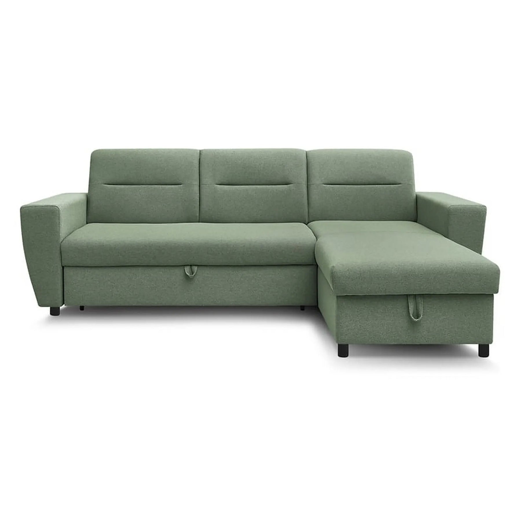 Coltar extensibil KIERTEN, universal, stofa clasica verde - Opium 34, cu lada depozitare, 248x162x84 cm