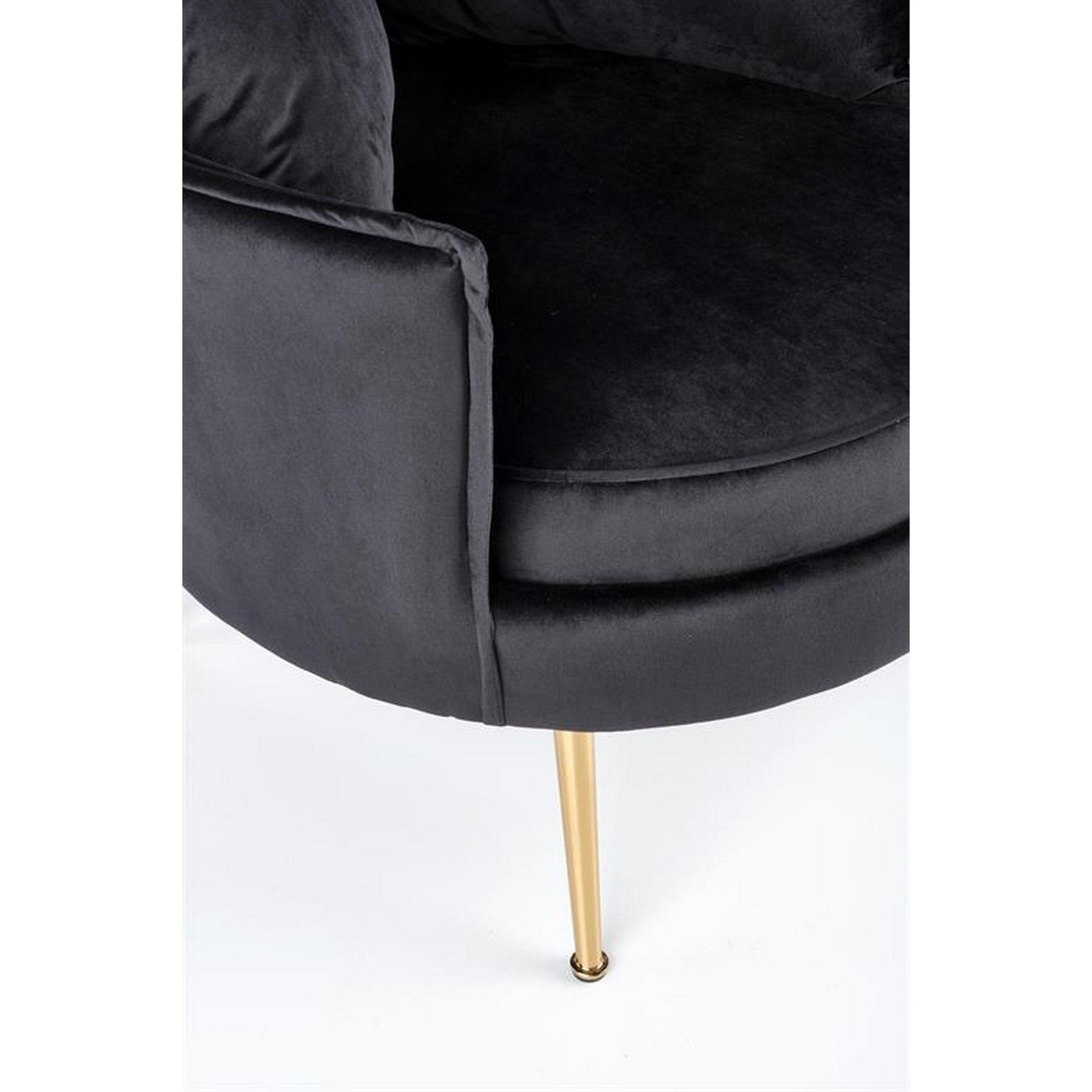 Fotoliu modern Almond, negru/auriu, 90x90x87 cm