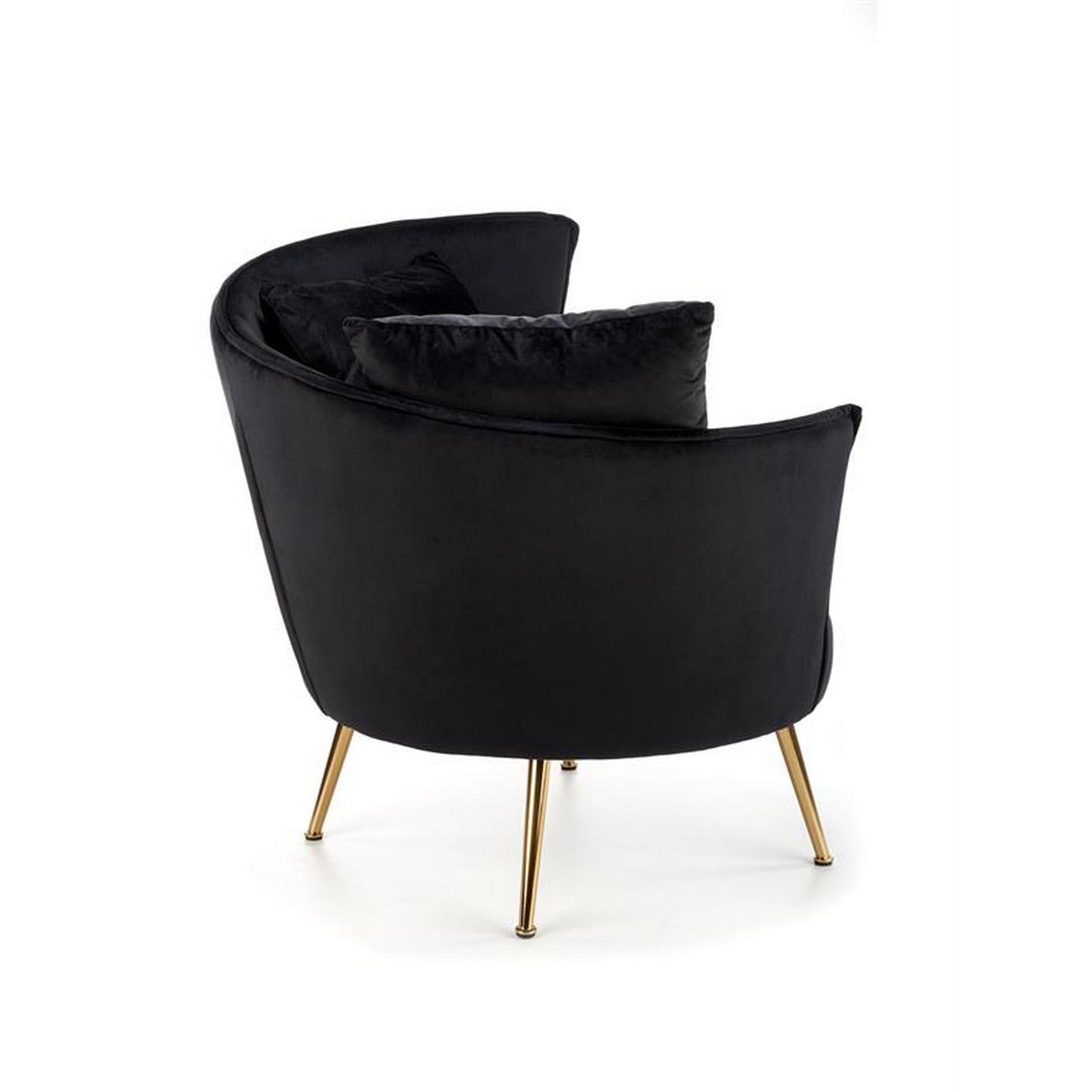 Fotoliu modern Almond, negru/auriu, 90x90x87 cm