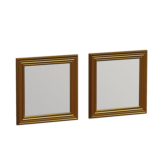 Set 2 oglinzi Bale, auriu, sticla, 40x3x40 cm