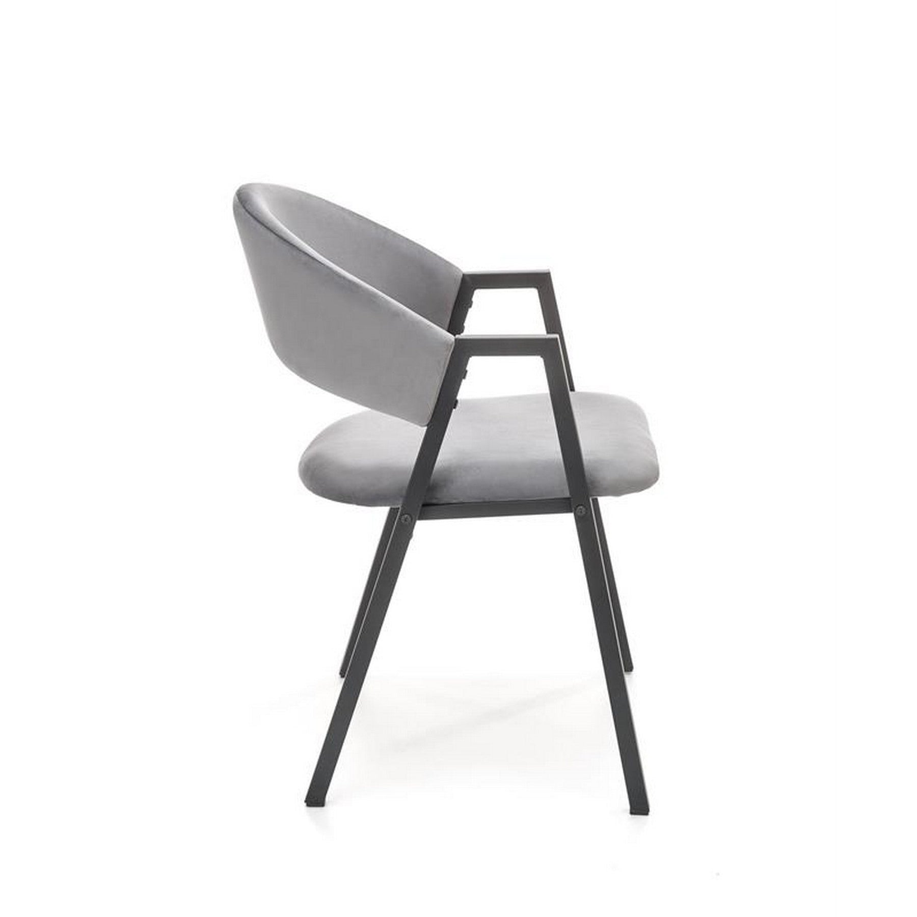 Scaun K473, stofa catifelata gri, 54x58x82 cm