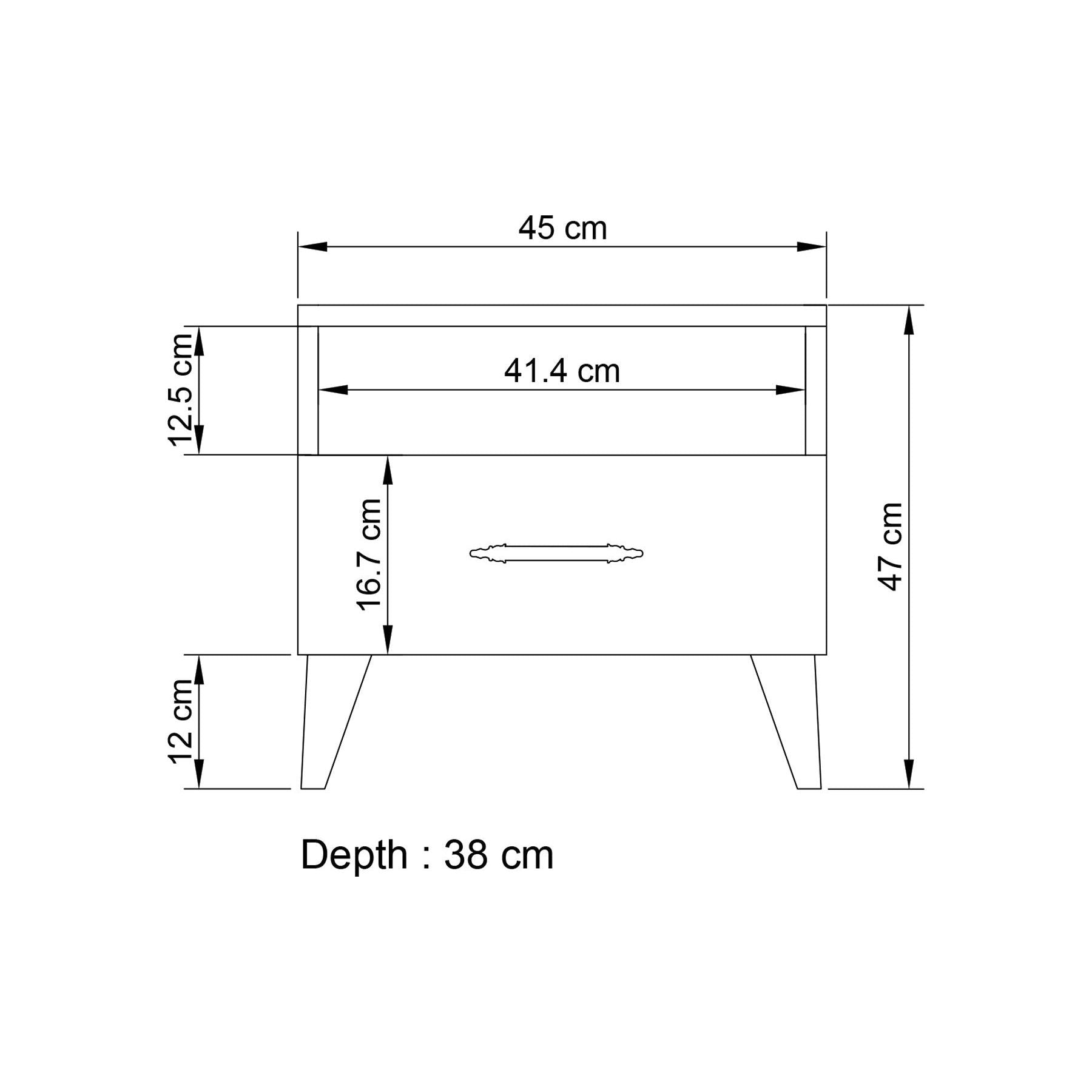 Noptiera Lavinia 501, alb, PAL, 45x35x47 cm