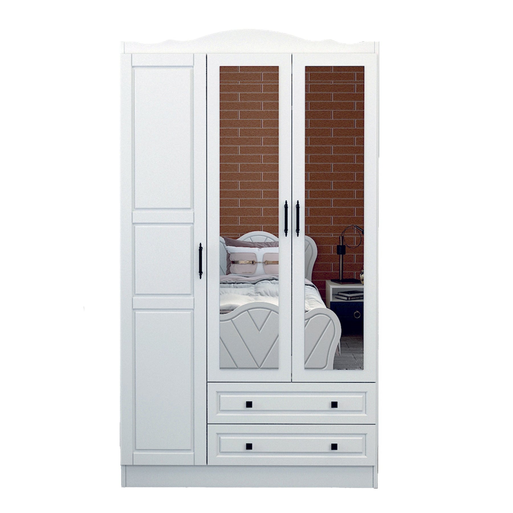 Dulap Bahar 603, alb, PAL, 105x50x186 cm