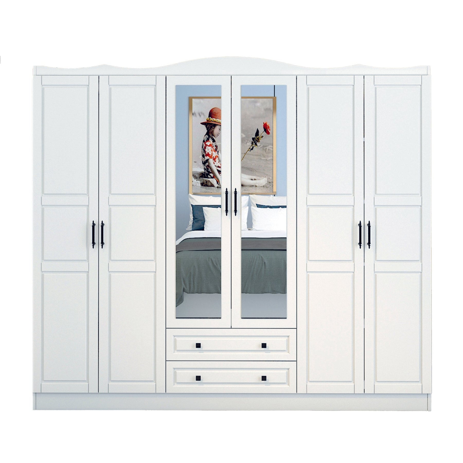 Dulap Bahar 606, alb, PAL, 210x50x186 cm