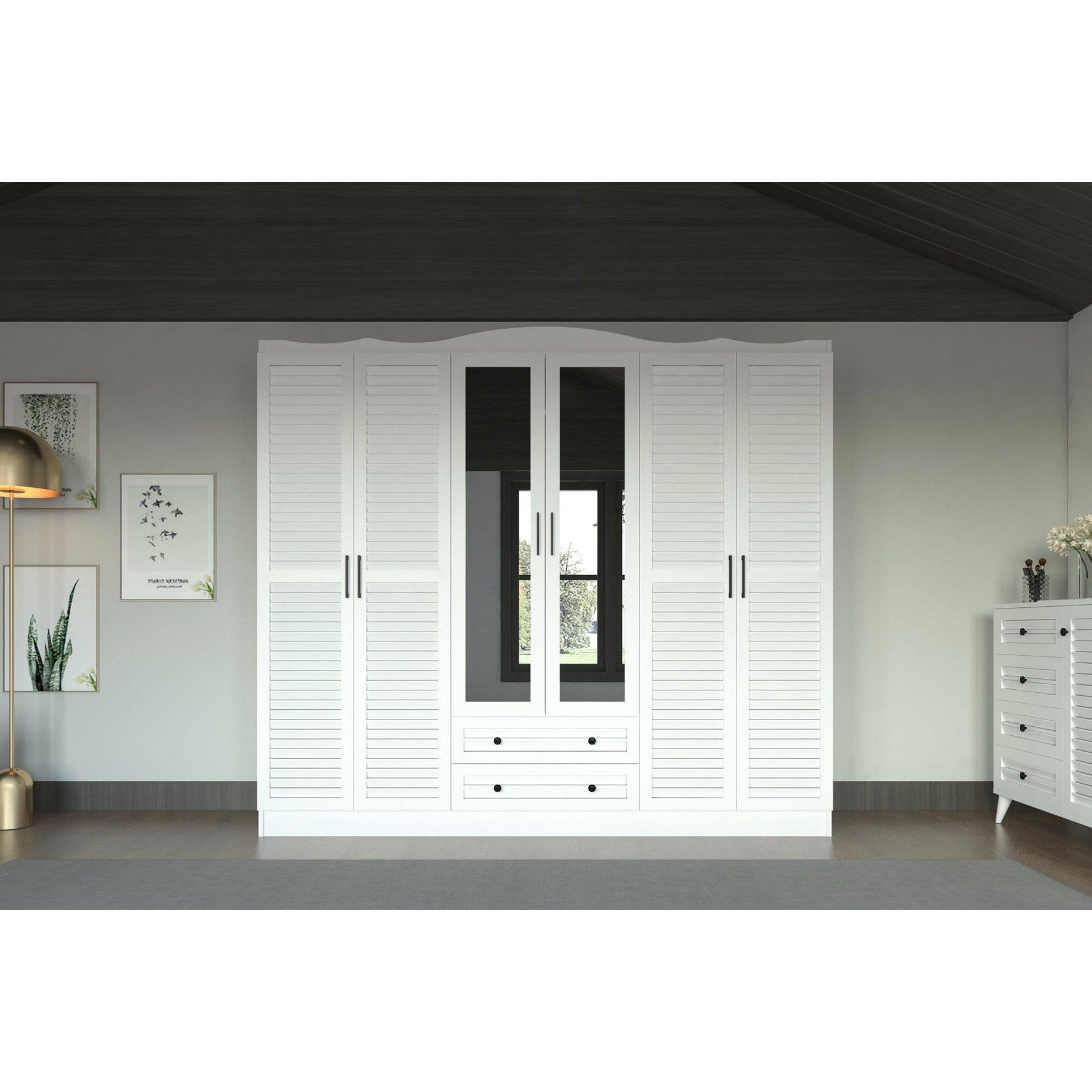 Dulap Nil 806, alb, PAL, 210x50x186 cm