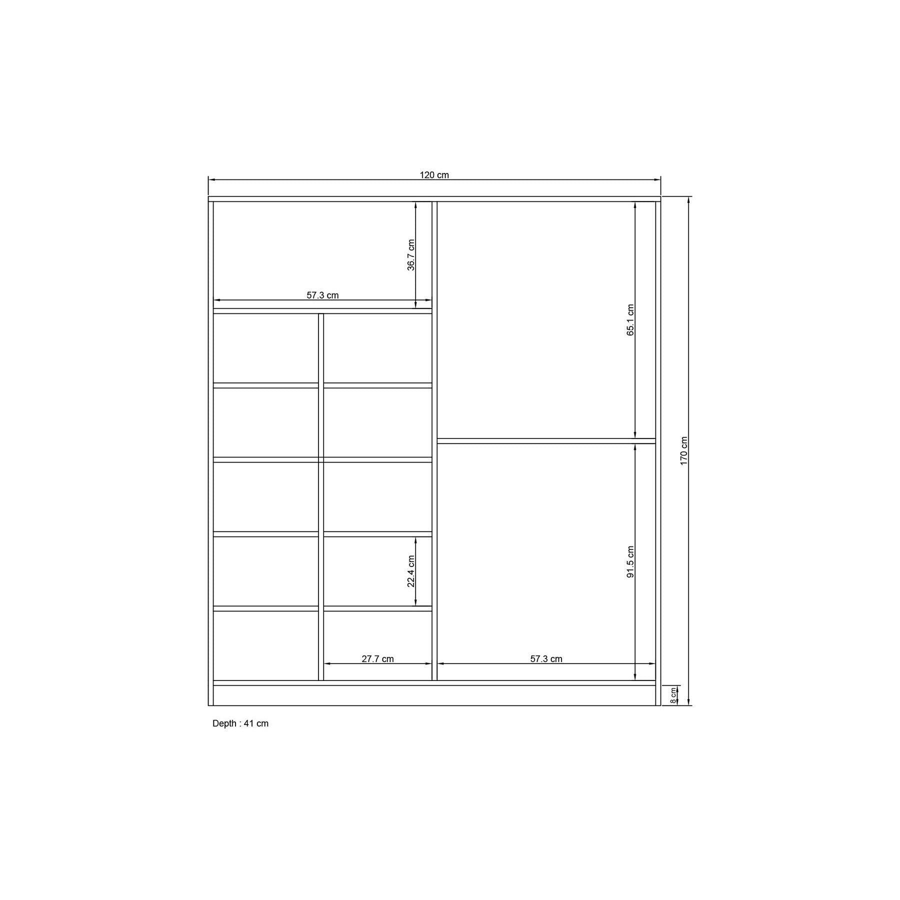 Dulap Royal 504, alb, PAL melaminat, 120x41x170 cm