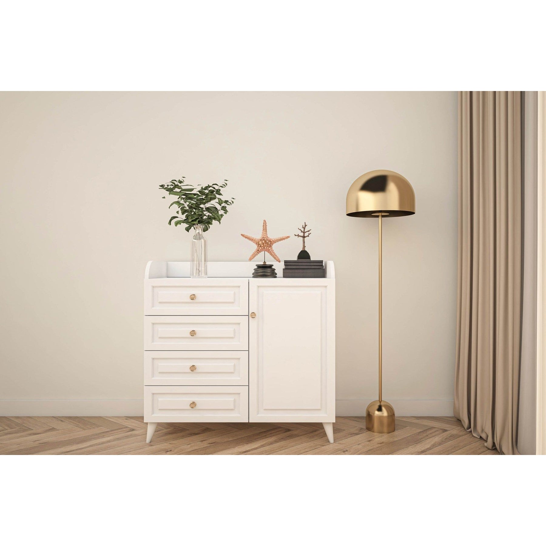 Comoda Tango 602, alb, PAL, 90x41x88 cm