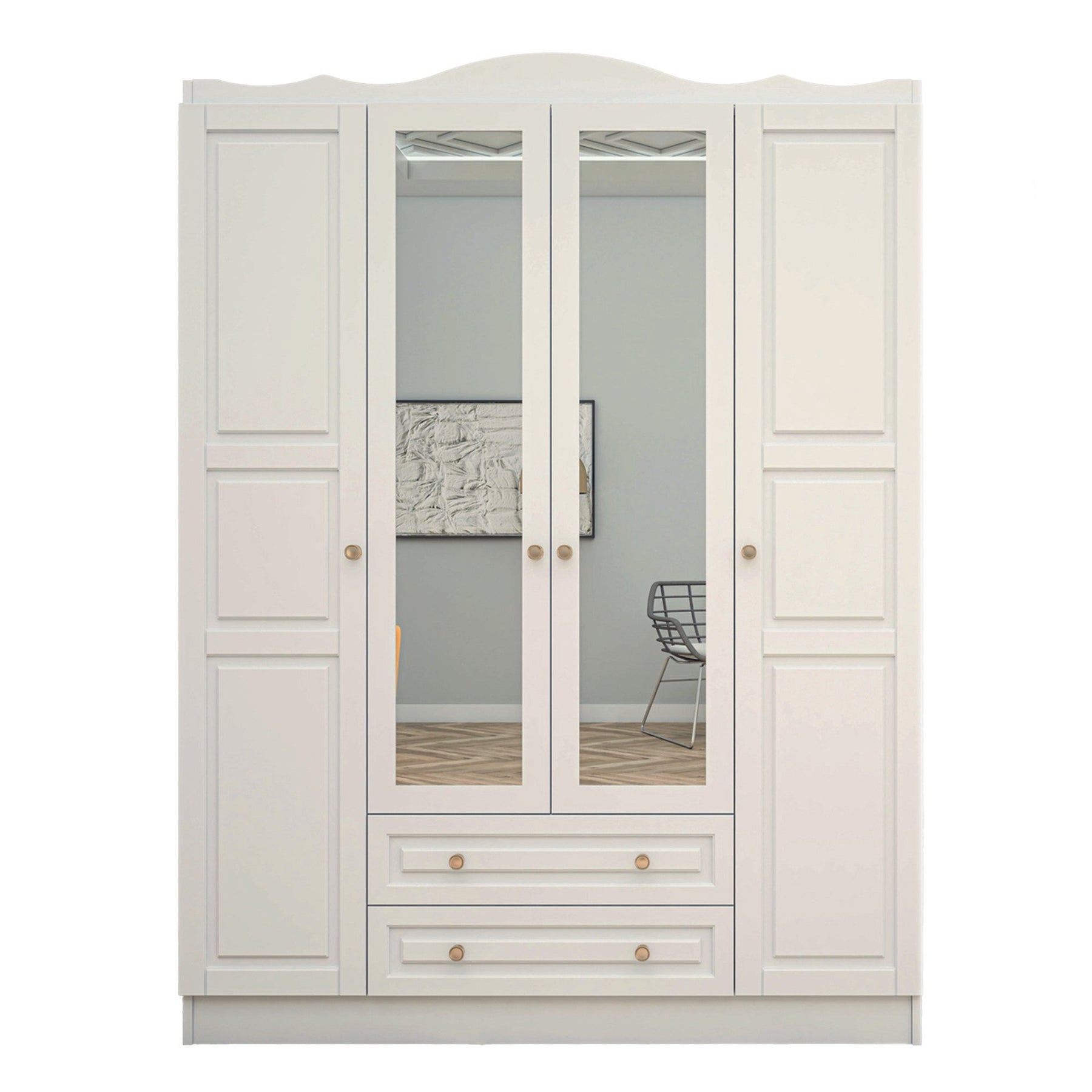 Dulap Tango 604, alb, PAL, 140x50x186 cm