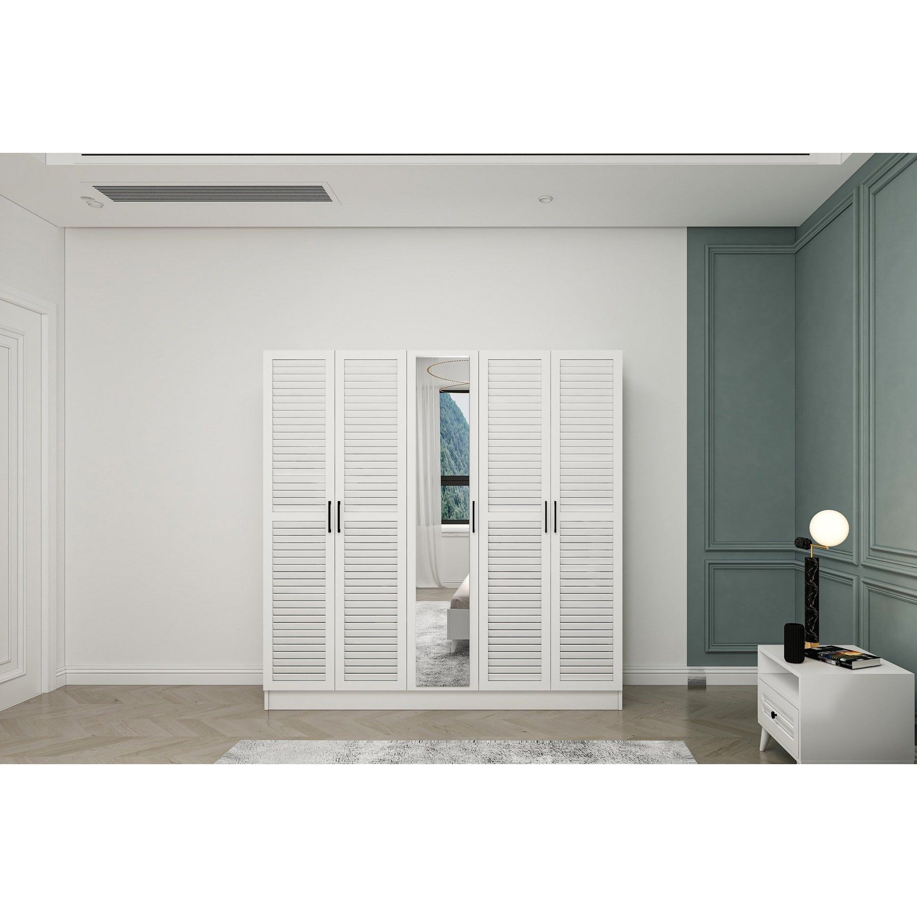 Dulap Nil 10, alb, PAL, 215x58x210 cm
