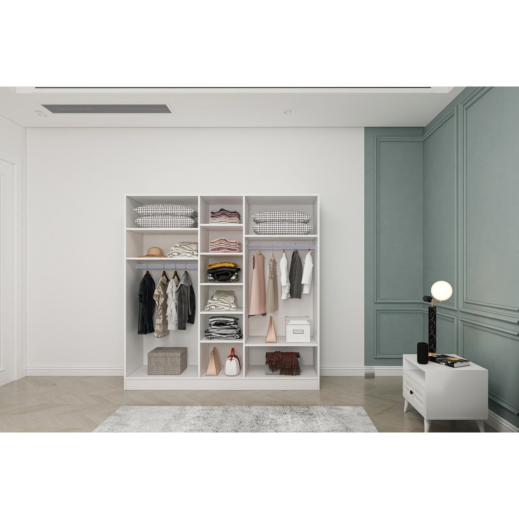 Dulap Nil 10, alb, PAL, 215x58x210 cm