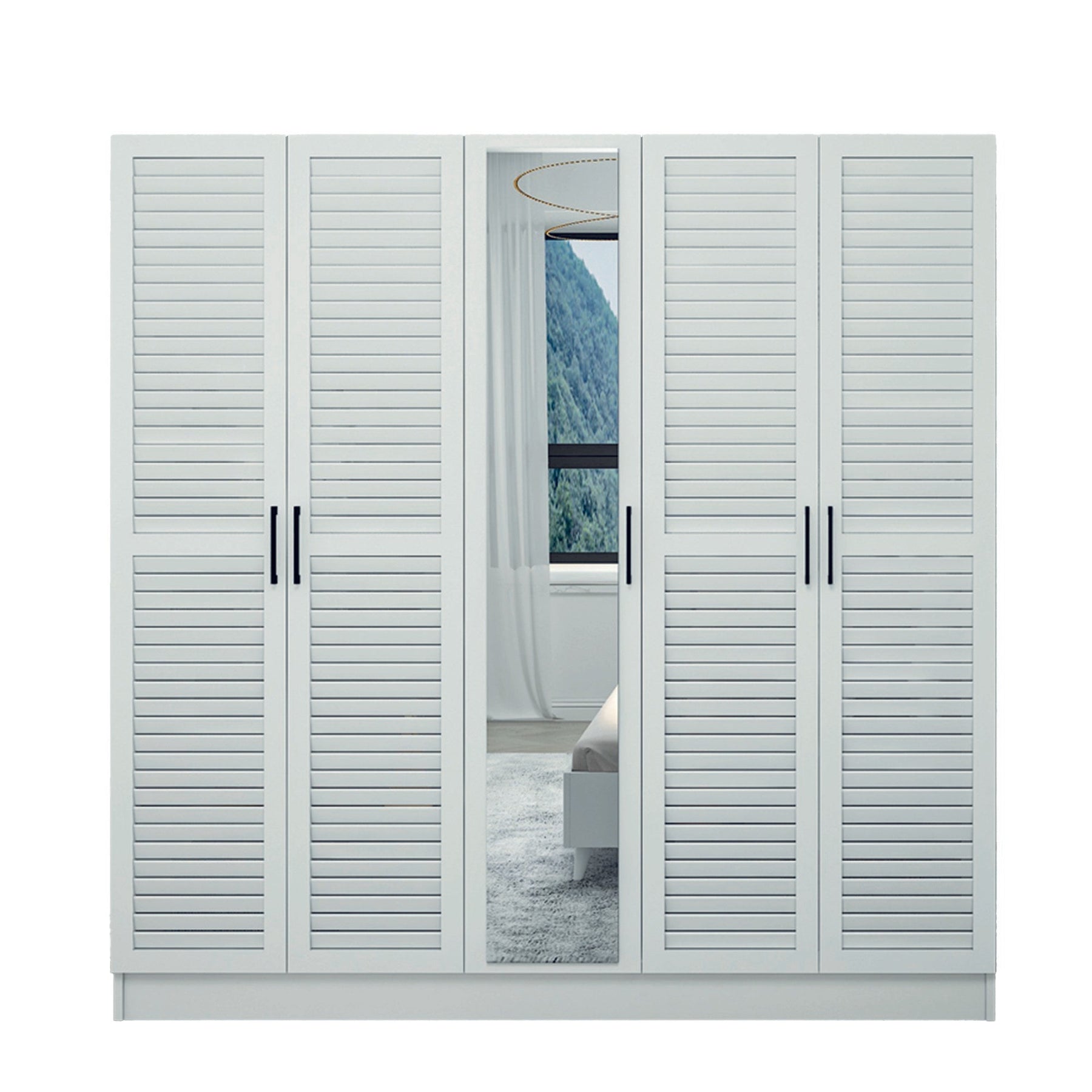 Dulap Nil 10, alb, PAL, 215x58x210 cm