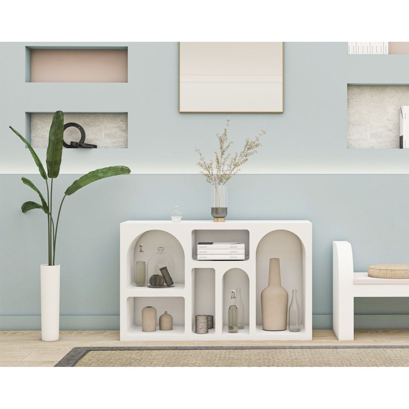 Comoda Liva, alb, PAL, 120x35x74 cm