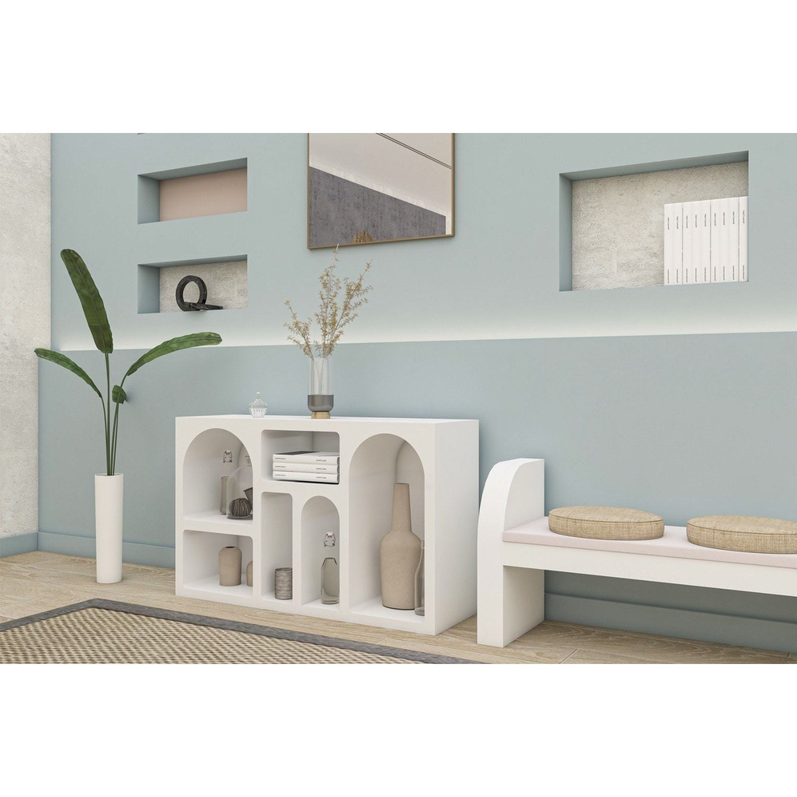 Comoda Liva, alb, PAL, 120x35x74 cm