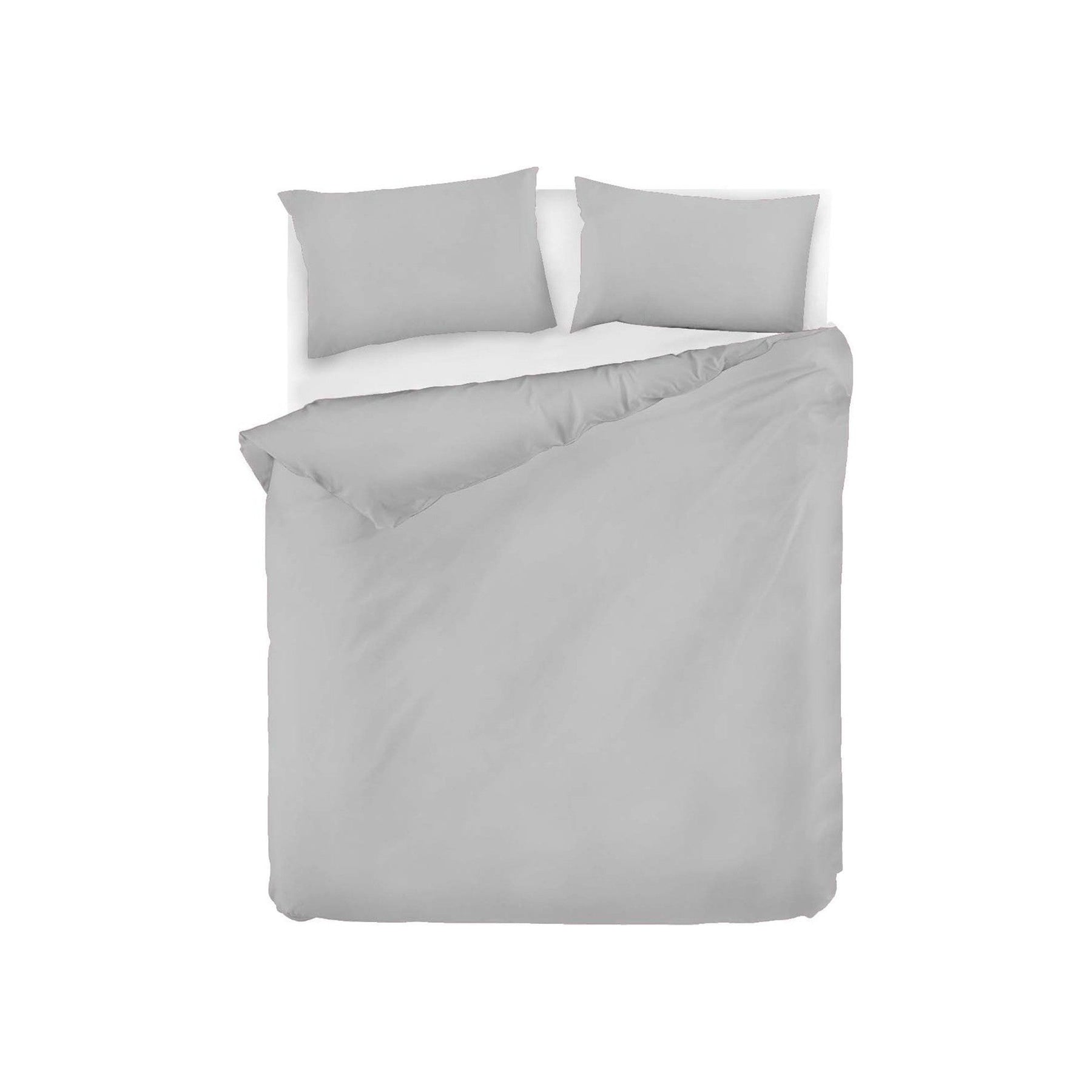 Set 3 piese lenjerie de pat Fresh, gri deschis, bumbac
