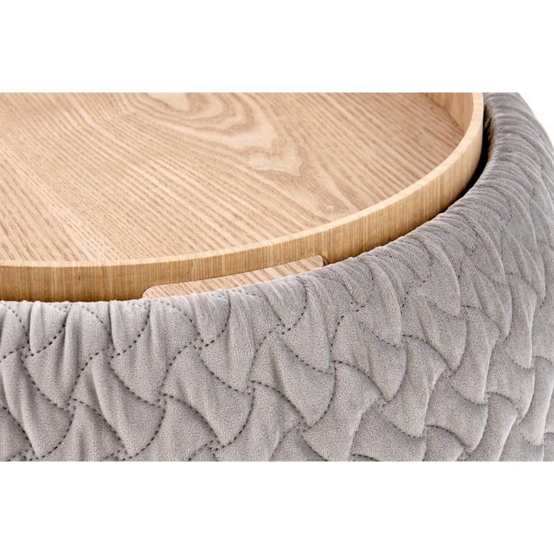 Taburet multifunctional gri Bono, cu spatiu pentru depozitare, 54x37 cm