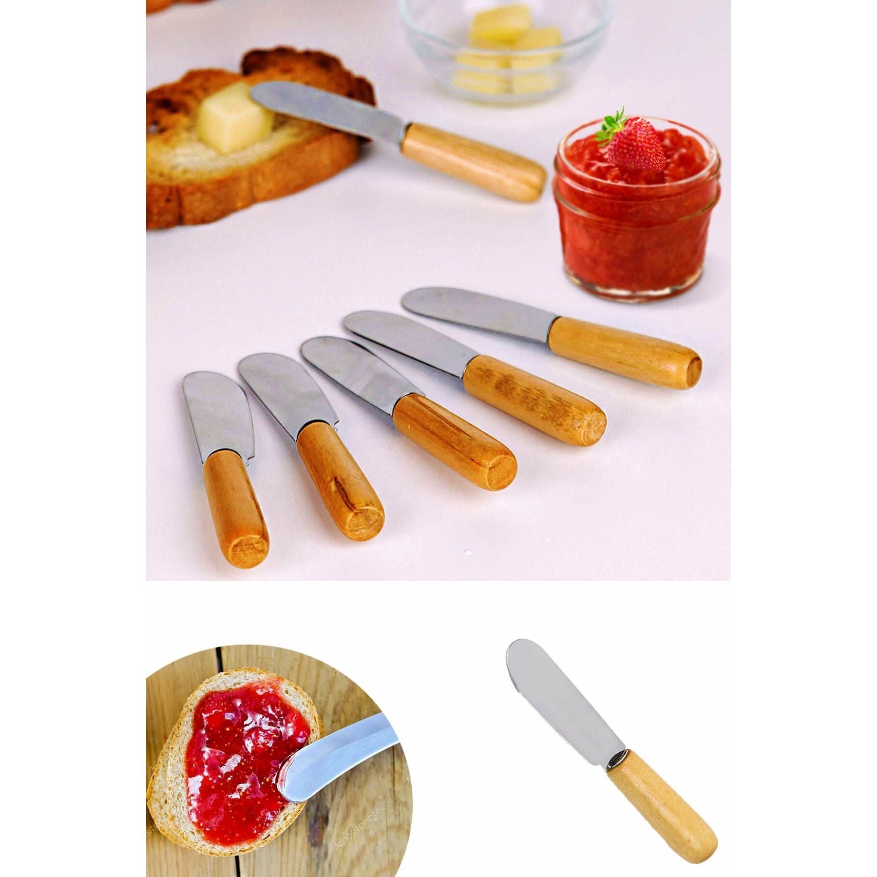 Set 6 cutite C-MG-AH4806-Y, aurii, metal, 10 cm