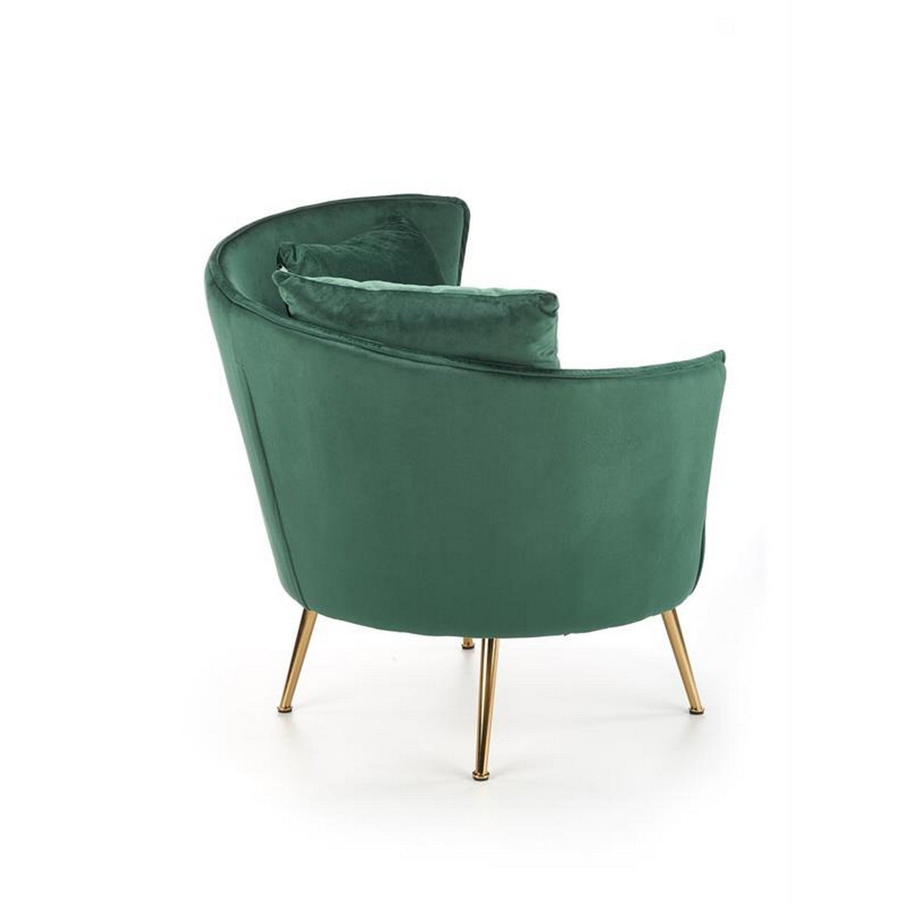 Fotoliu modern Almond, verde inchis/auriu, 90x90x87 cm