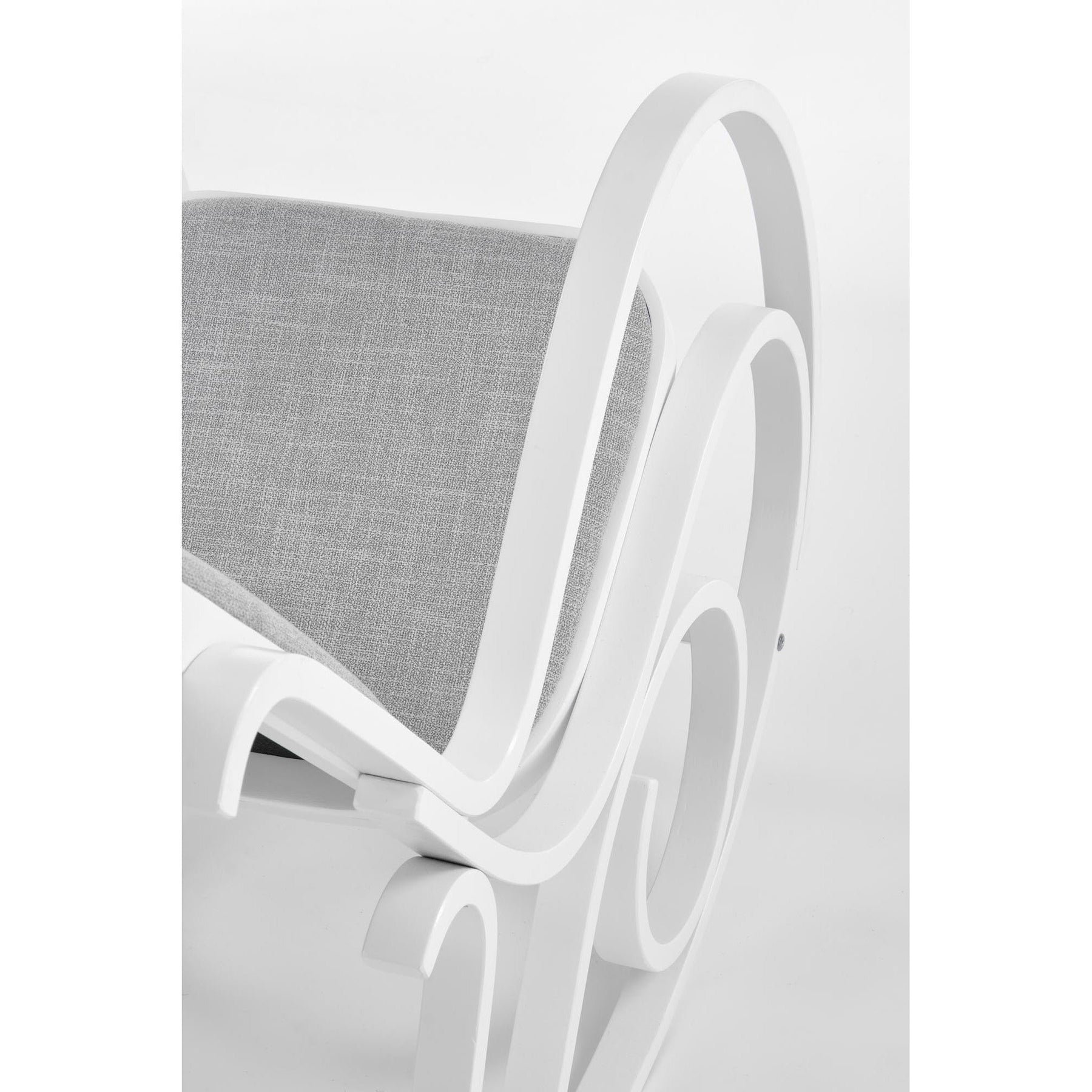 Balansoar din lemn curbat Max Bis Plus, alb cu gri, 52x90x95 cm