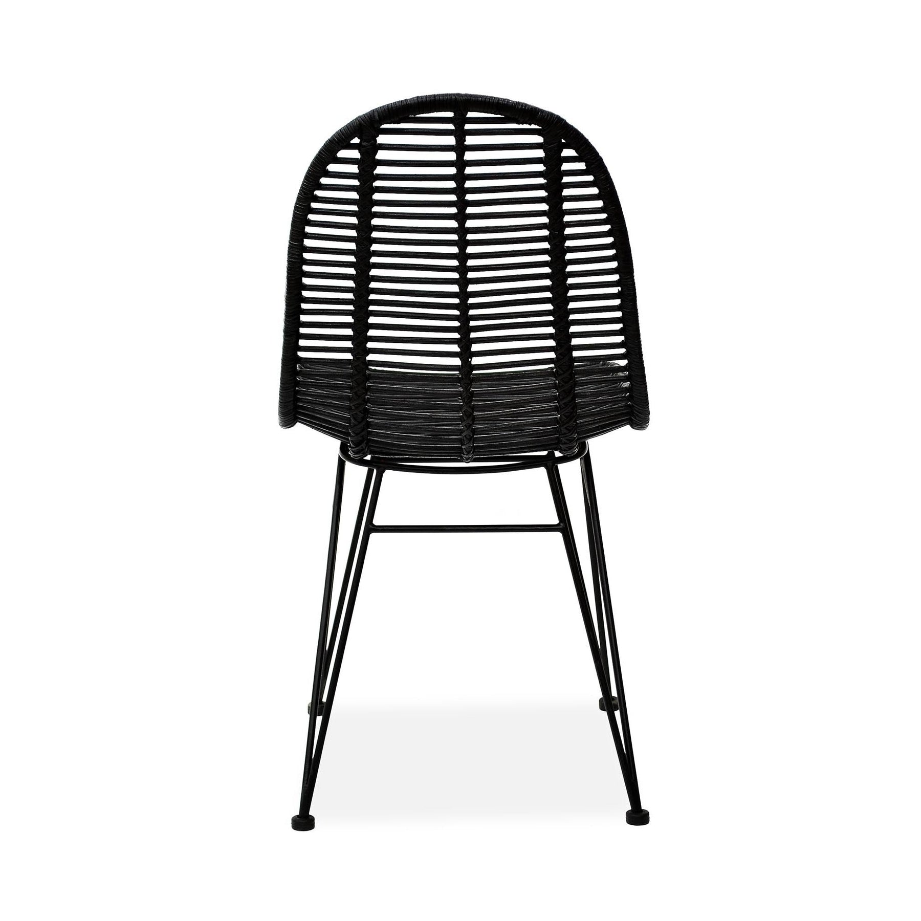 Scaun din ratan natural K337, negru, 44X55X90 cm