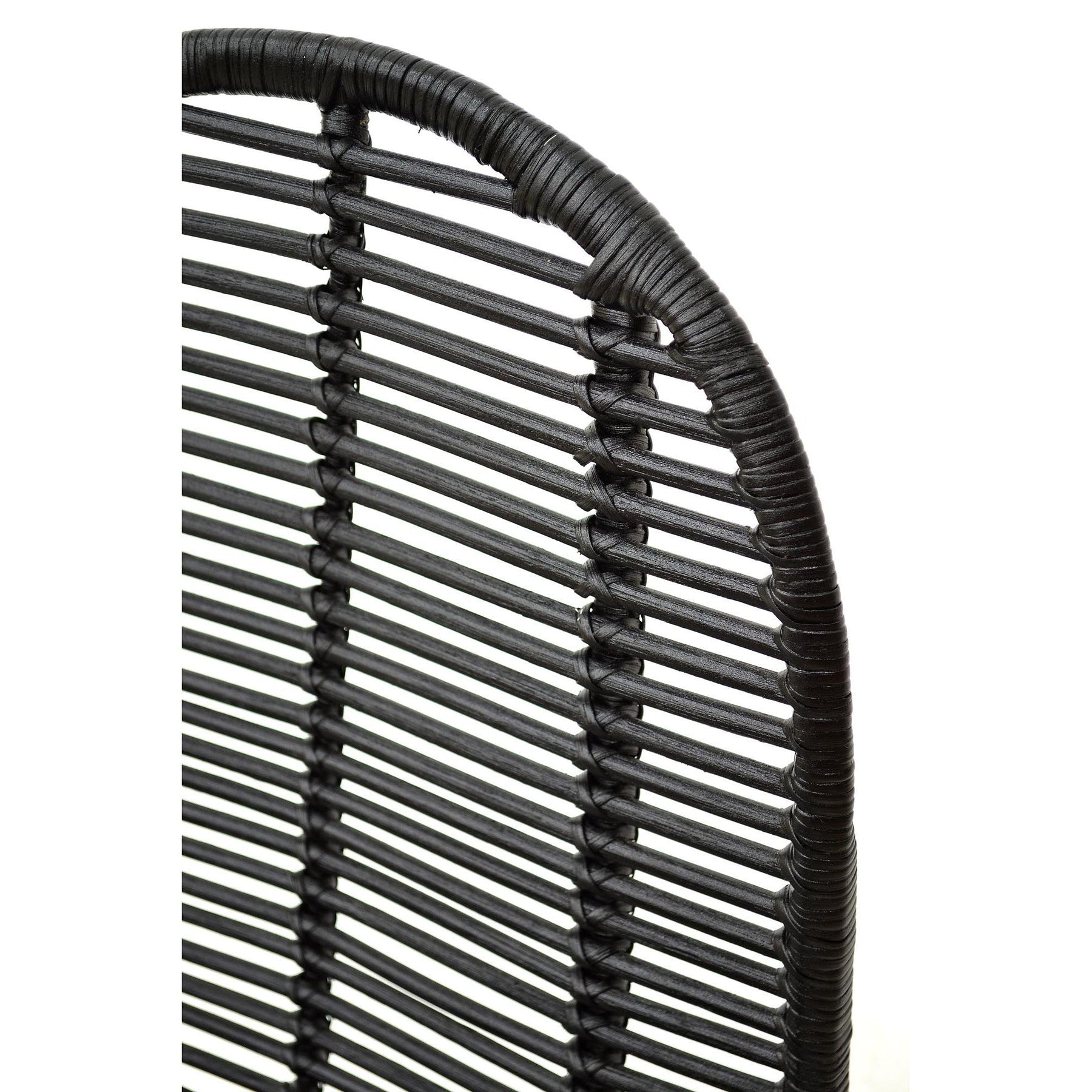 Scaun din ratan natural K337, negru, 44X55X90 cm