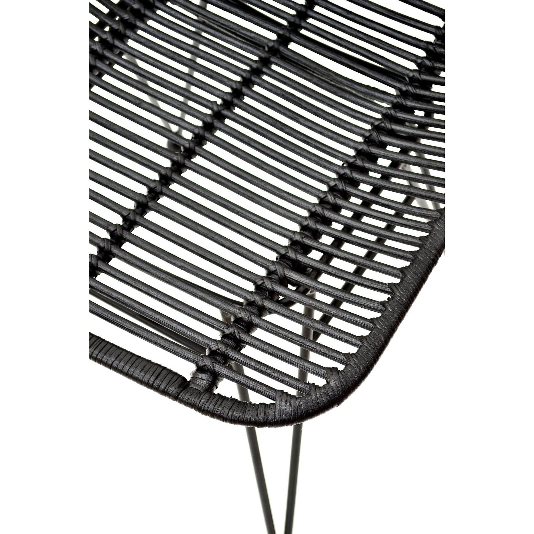 Scaun din ratan natural K337, negru, 44X55X90 cm