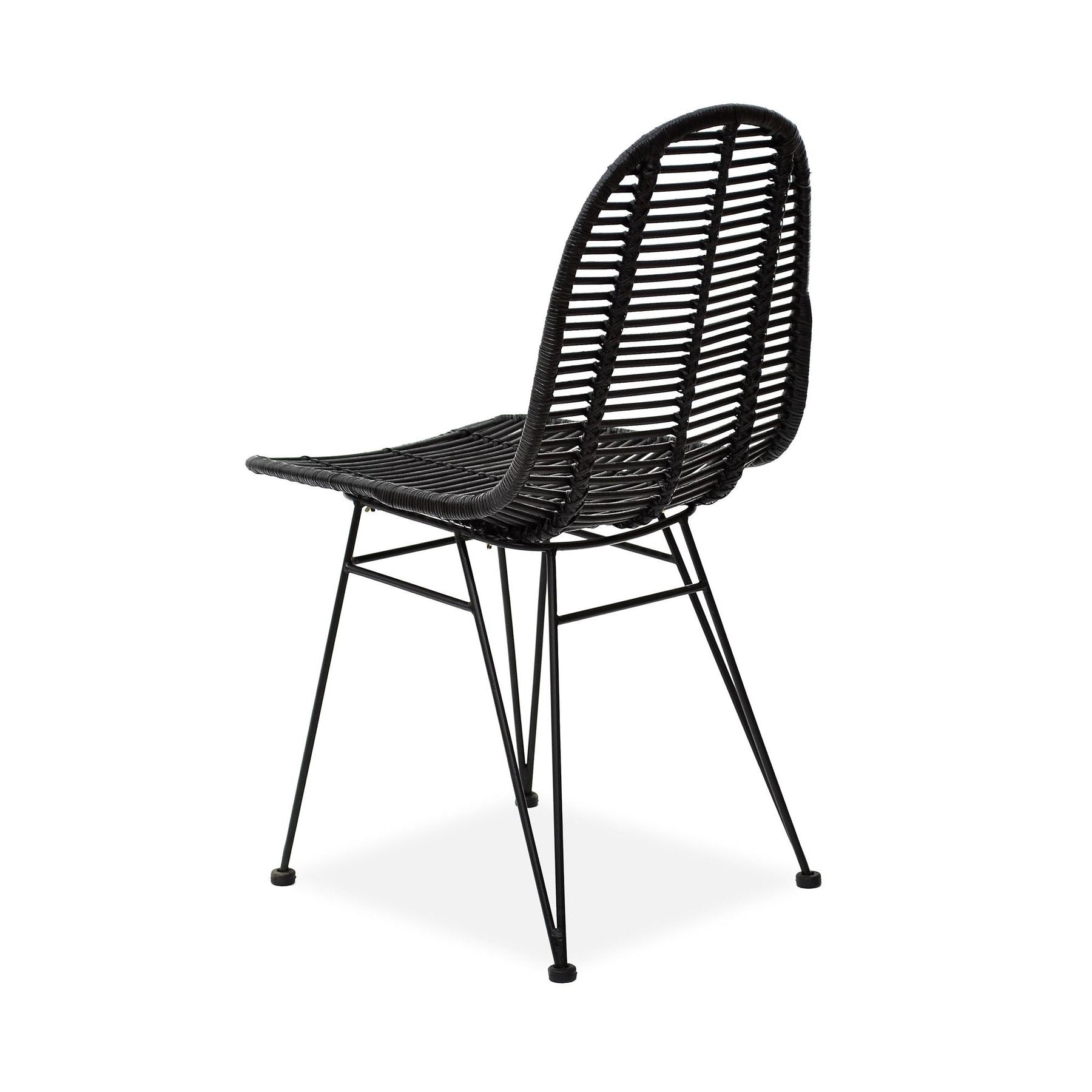 Scaun din ratan natural K337, negru, 44X55X90 cm