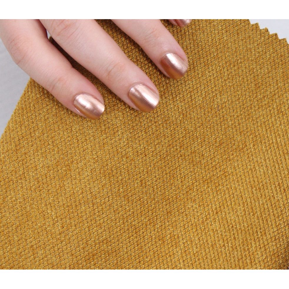 Taburet Copper 61, galben, material textil/bumbac, 40x40x42 cm