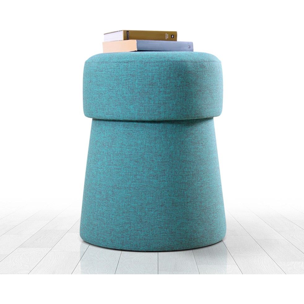 Taburet Beans, albastru, bumbac/material textil, 50x40 cm