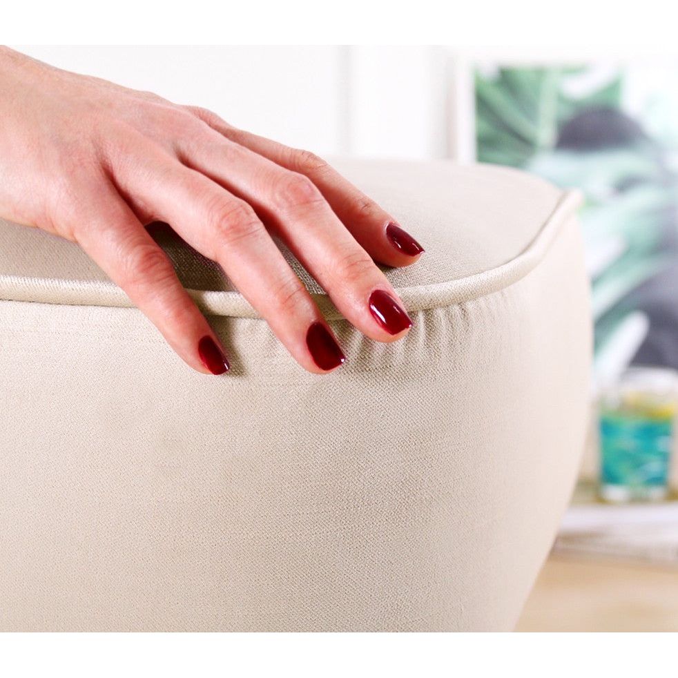 Taburet Moouv 7083 alb, catifea, 45x45x43 cm