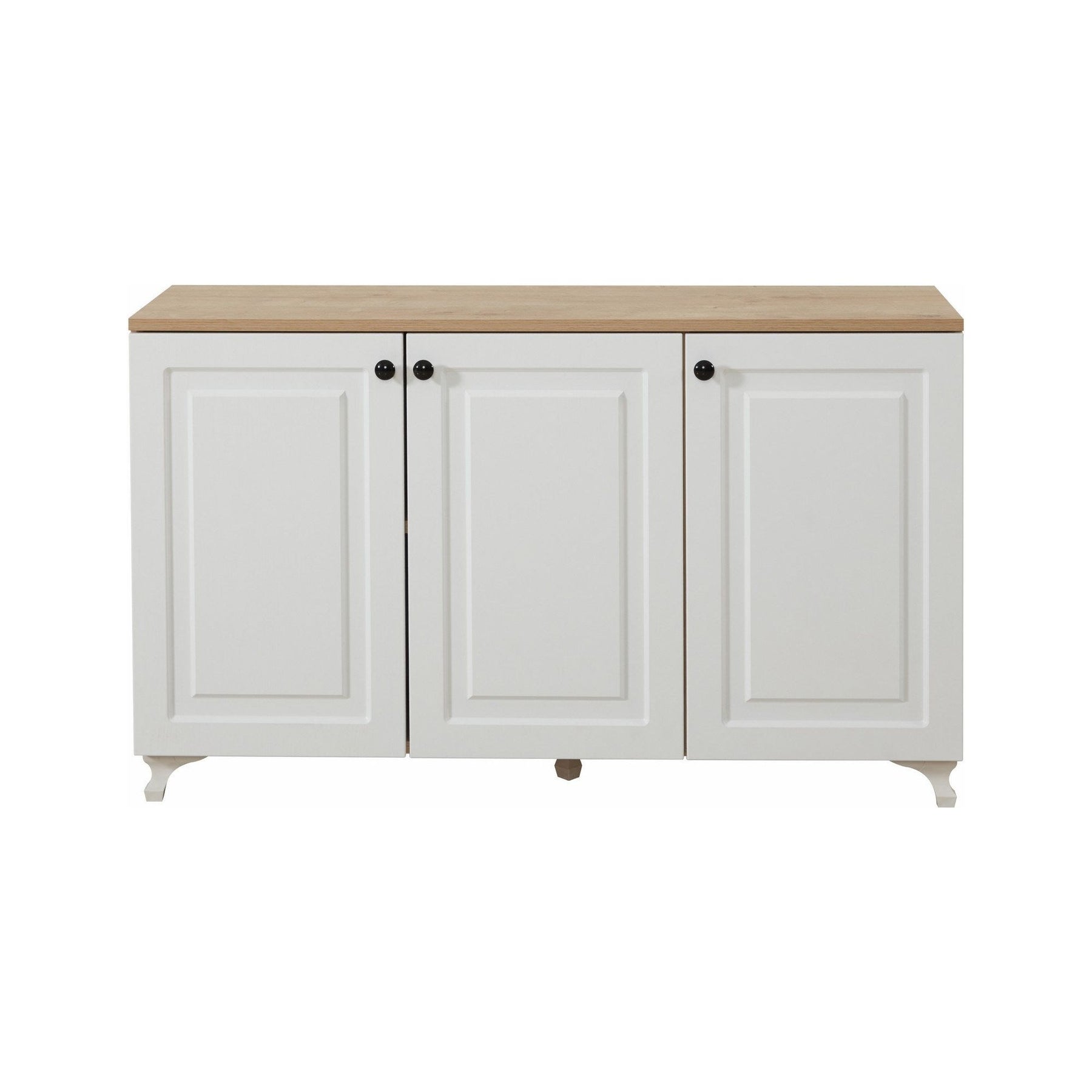 Comoda Tuvalle 011, alb/stejar, PAL, 120x37x72 cm