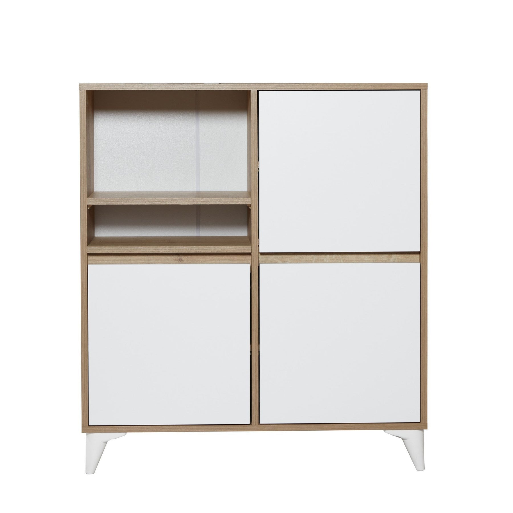 Comoda Tuvalle 042, stejar/alb, PAL melaminat, 97x35x109 cm