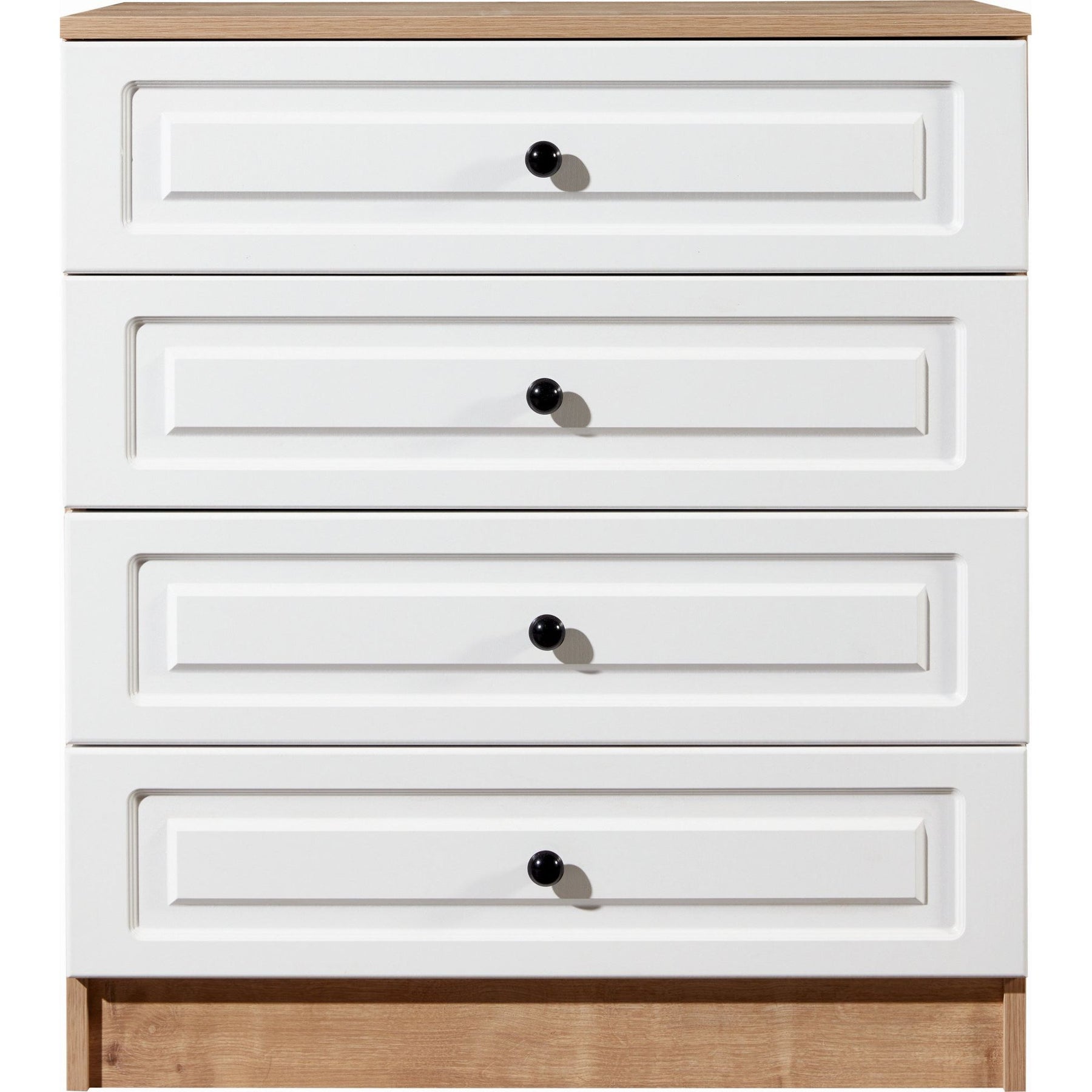 Comoda Tuvalle 026, alb/stejar, PAL, 80x49x90 cm