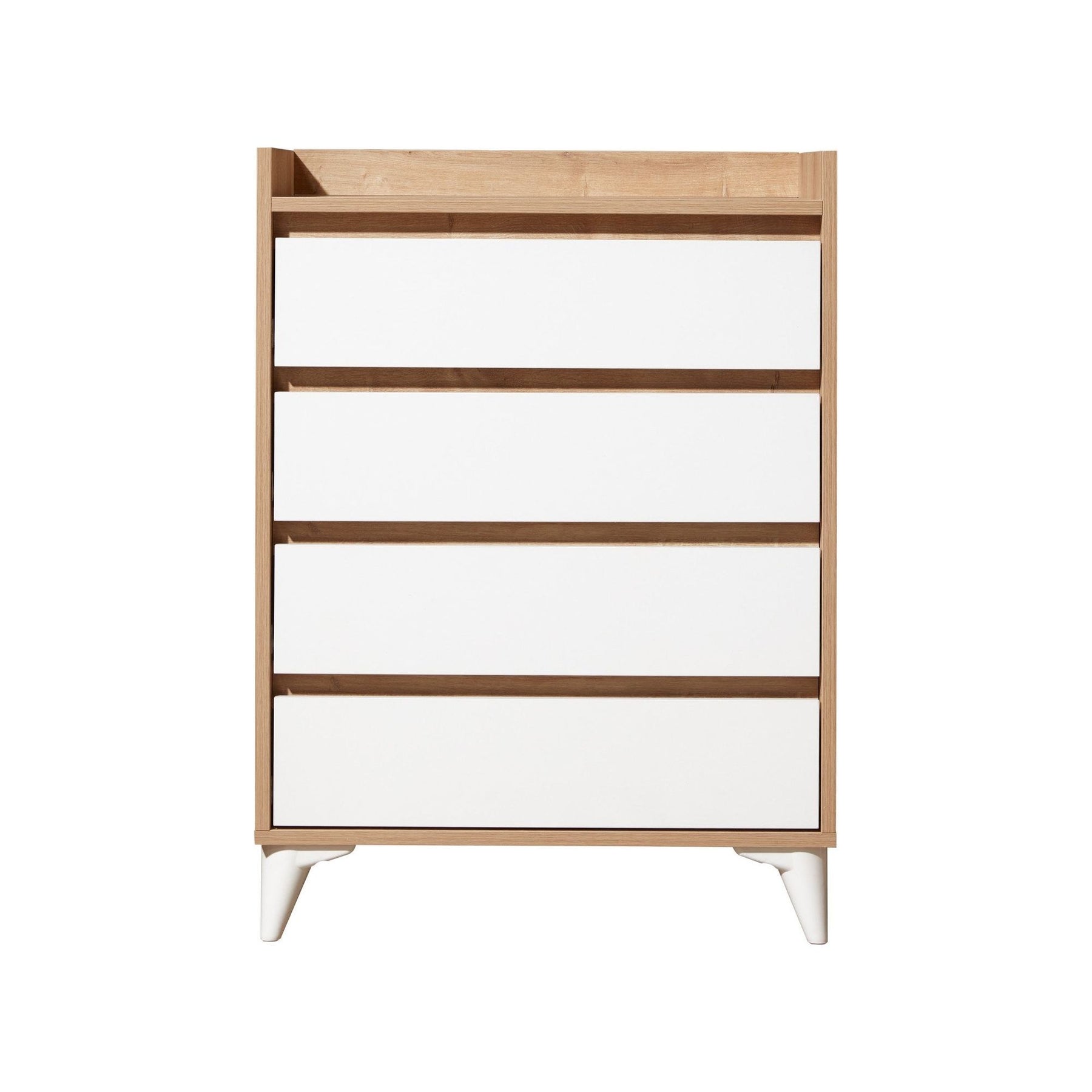 Comoda Tuvalle 040, stejar/alb, PAL melaminat, 70x40x92 cm